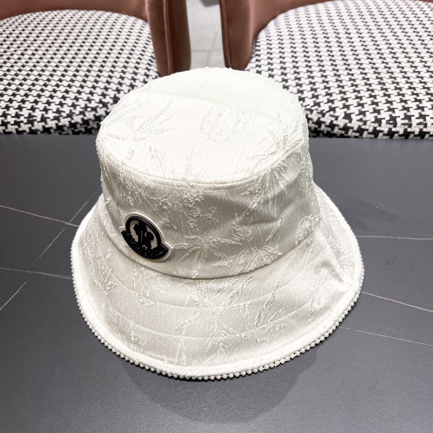 蒙口MONCLER 夏季薄款透气丝光缎面渔夫帽国风花纹日系百搭时尚遞阳帽品脸小潮