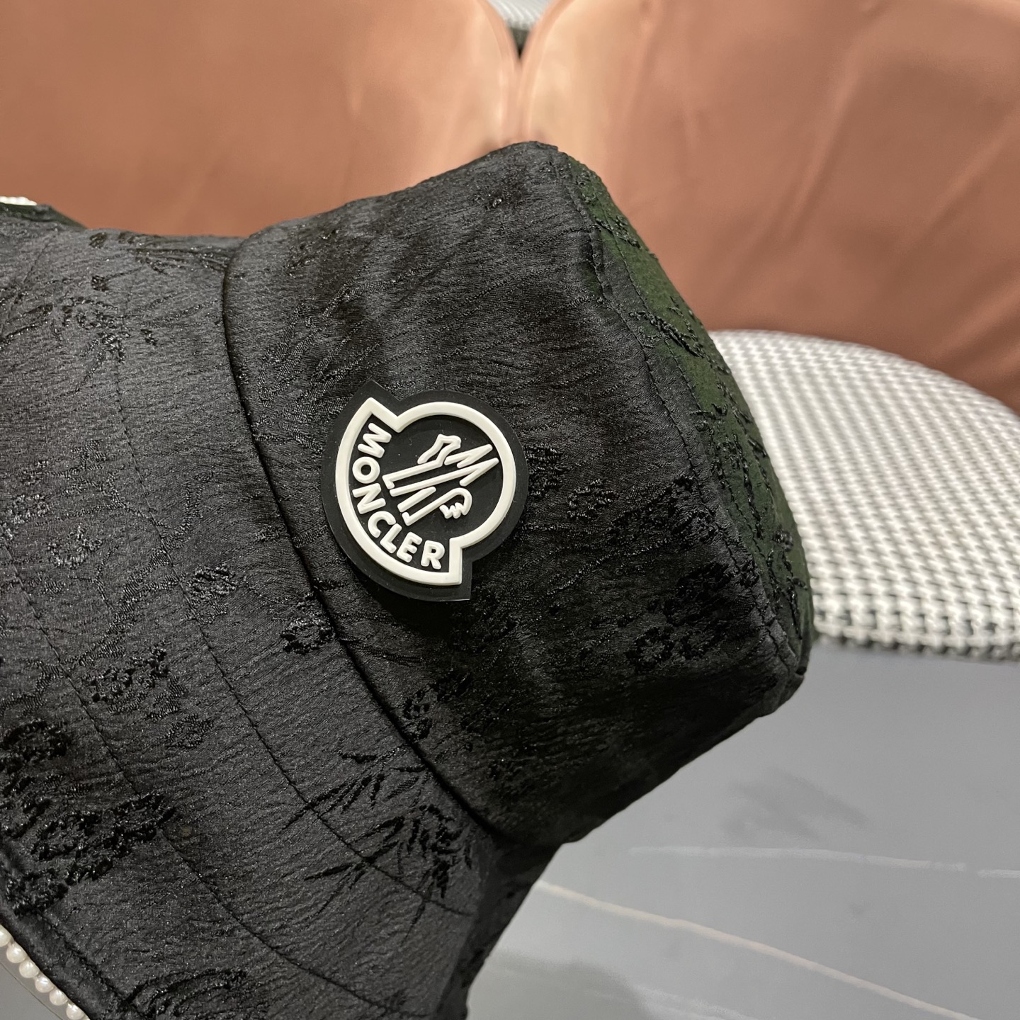 蒙口MONCLER 夏季薄款透气丝光缎面渔夫帽国风花纹日系百搭时尚遞阳帽品脸小潮