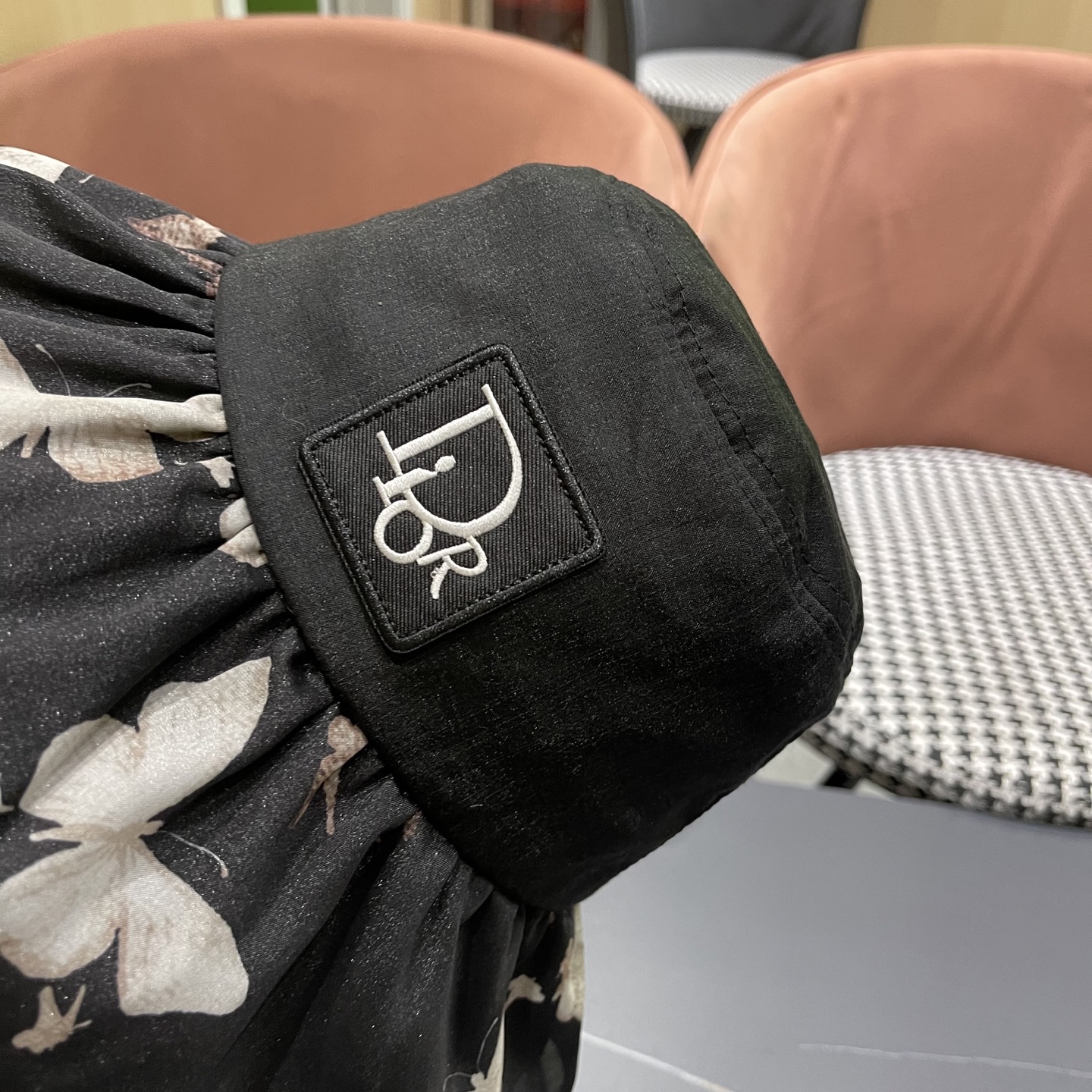 迪奥Dior优雅蝴蝶印花遮阳帽女春夏季可折叠防晒太阳帽后开口旅游渔夫帽夏