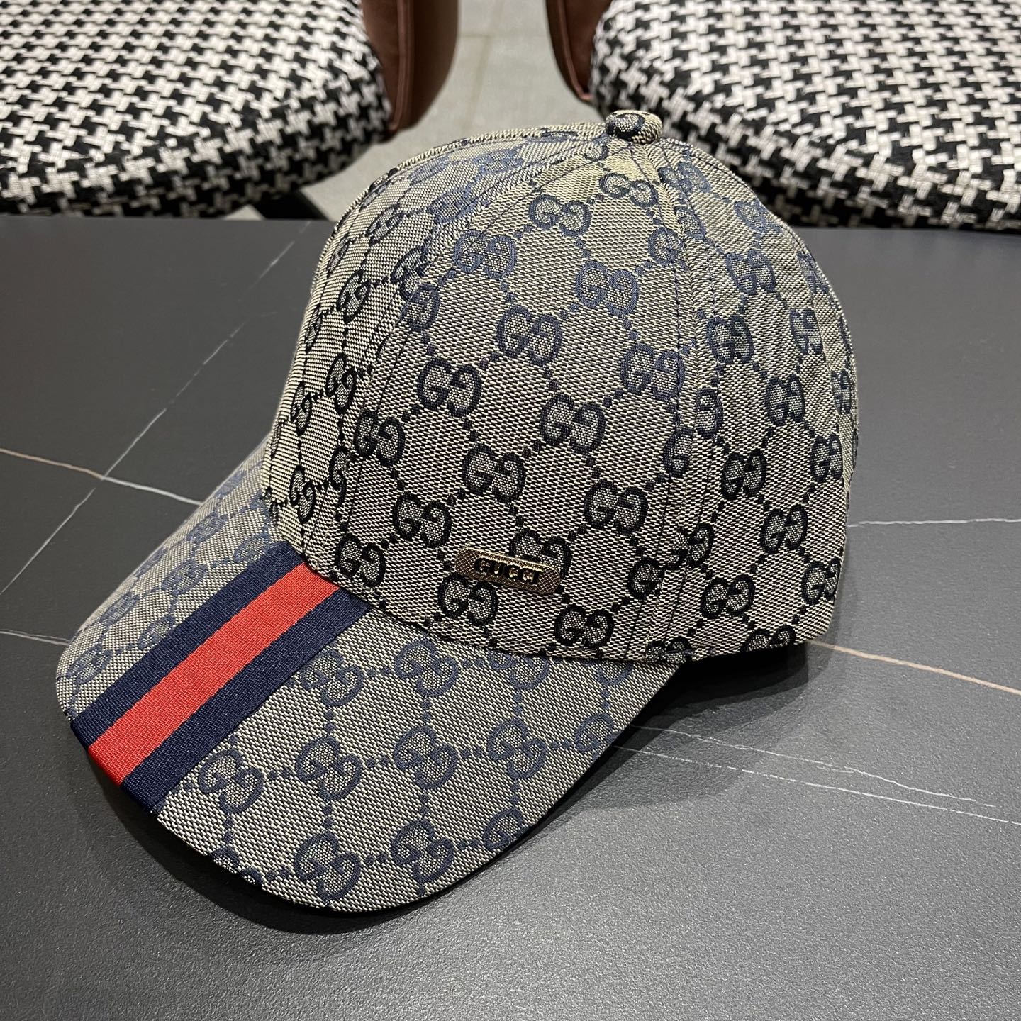  Gucci古奇鸭舌帽男女新款帆布饰条纹织带韩版G家高定帽子户外棒球帽