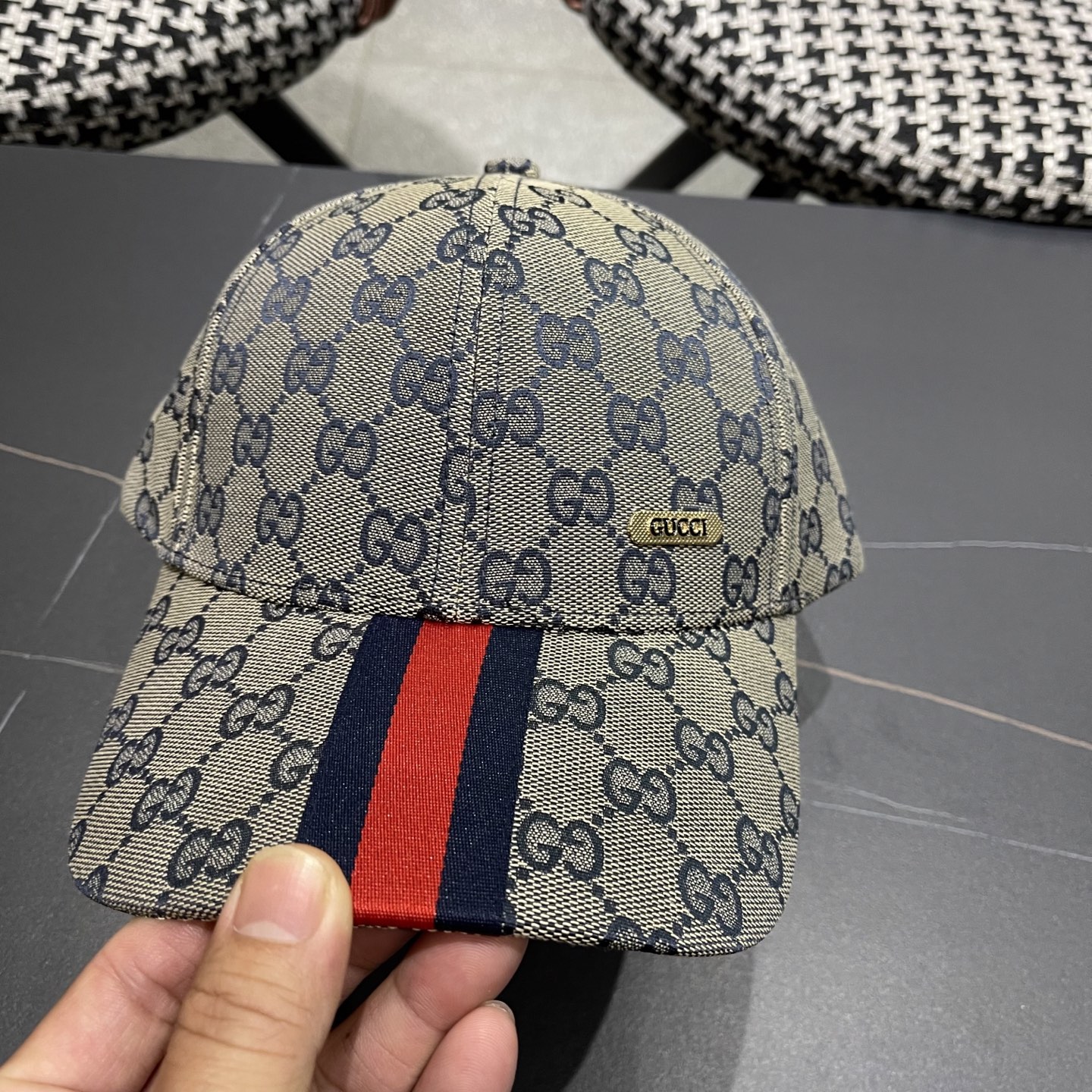  Gucci古奇鸭舌帽男女新款帆布饰条纹织带韩版G家高定帽子户外棒球帽