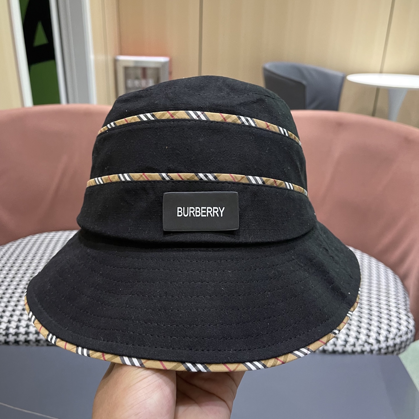  BURBERRY巴宝莉 新渔夫帽女夏遮阳帽春季防晒蝴蝶结防紫外线