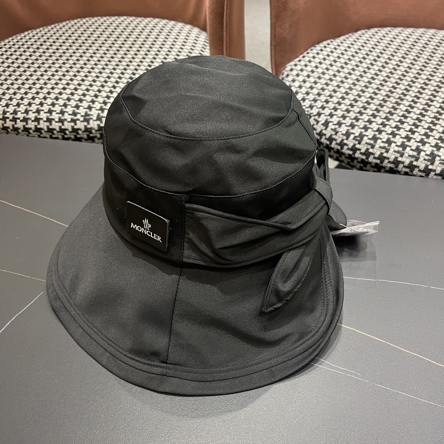 蒙口Moncler🆕新款蝴蝶结渔夫帽夏季薄款防紫外线遮阳防晒帽户外透气太阳帽子女