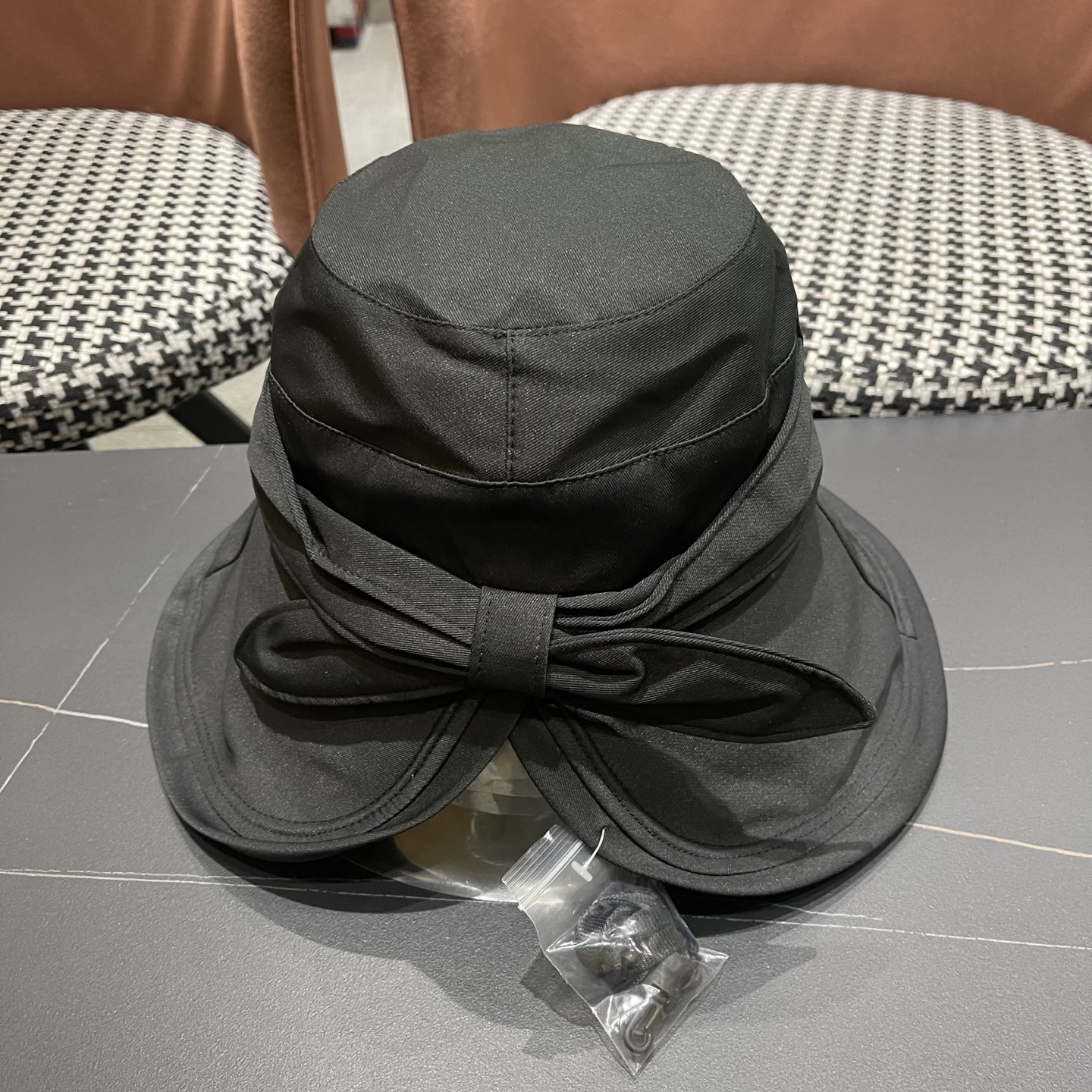 蒙口Moncler🆕新款蝴蝶结渔夫帽夏季薄款防紫外线遮阳防晒帽户外透气太阳帽子女