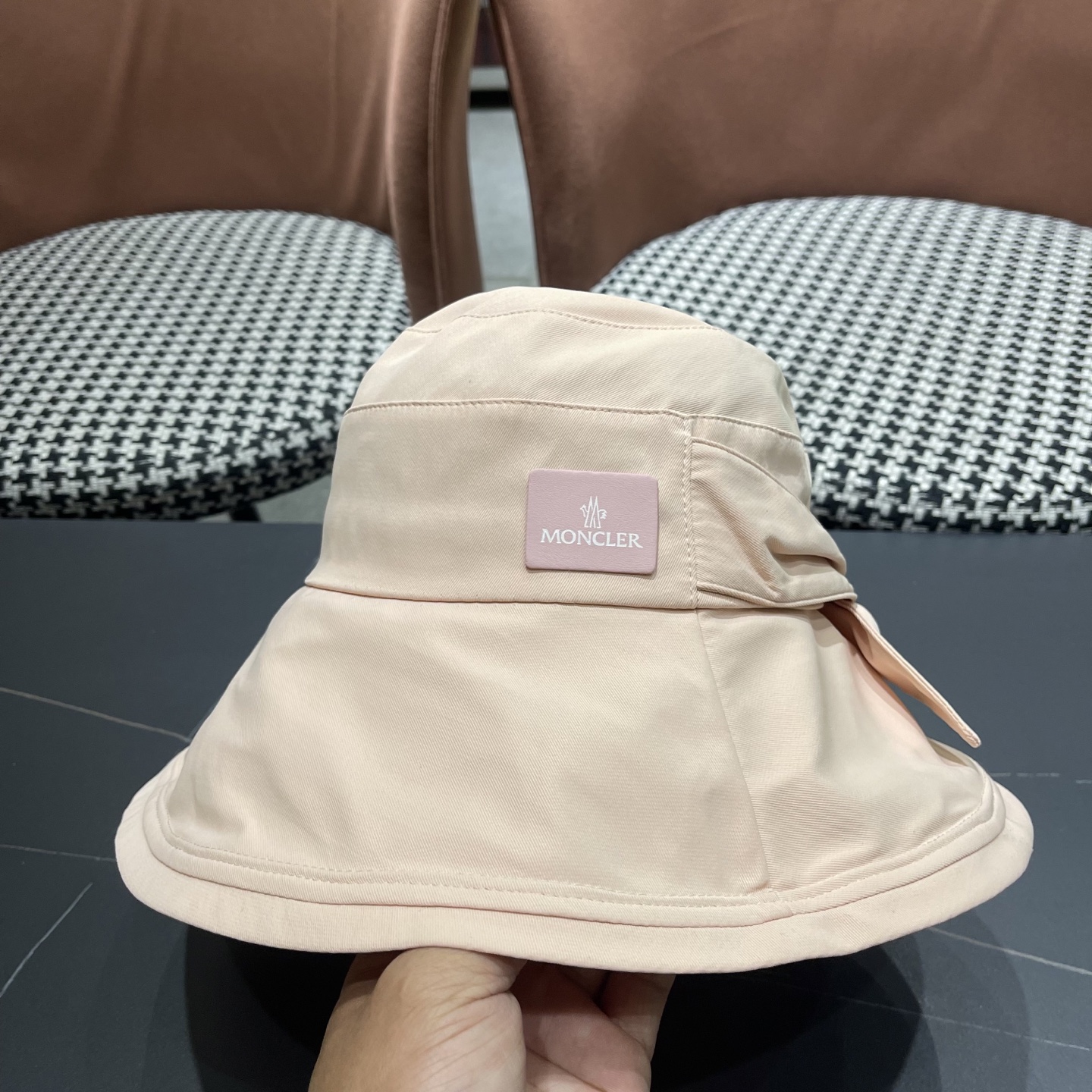 蒙口Moncler🆕新款蝴蝶结渔夫帽夏季薄款防紫外线遮阳防晒帽户外透气太阳帽子女