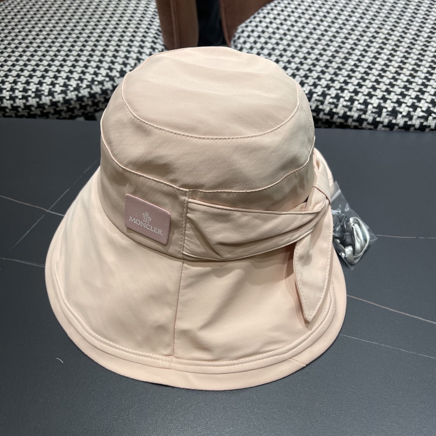 蒙口Moncler🆕新款蝴蝶结渔夫帽夏季薄款防紫外线遮阳防晒帽户外透气太阳帽子女