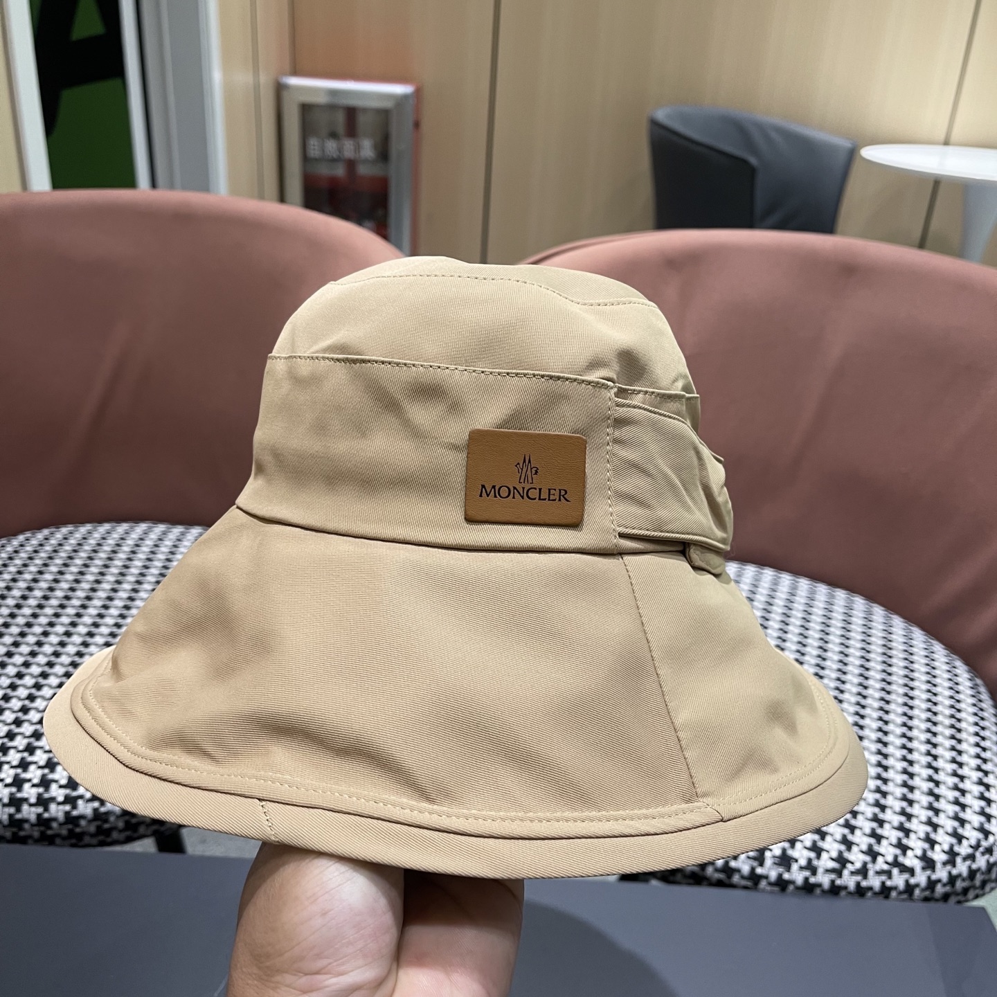 蒙口Moncler🆕新款蝴蝶结渔夫帽夏季薄款防紫外线遮阳防晒帽户外透气太阳帽子女