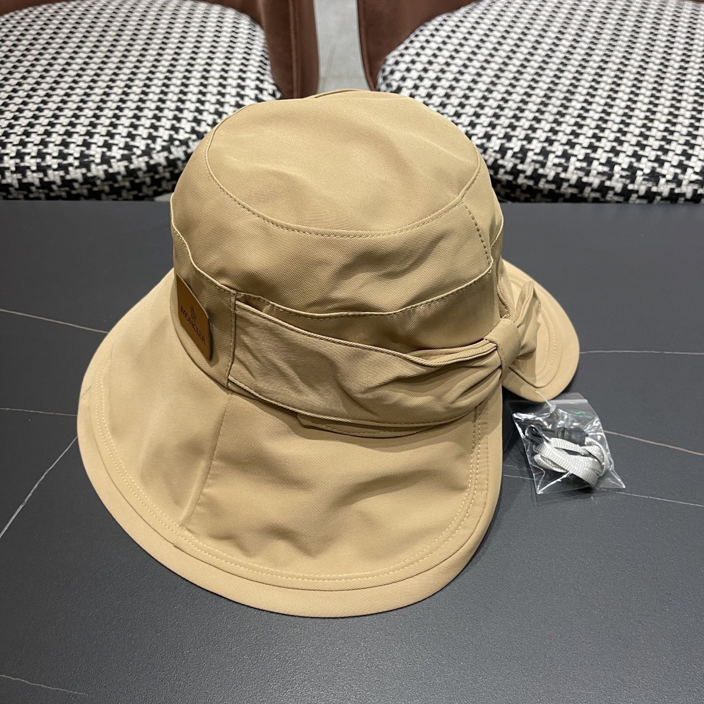 蒙口Moncler🆕新款蝴蝶结渔夫帽夏季薄款防紫外线遮阳防晒帽户外透气太阳帽子女