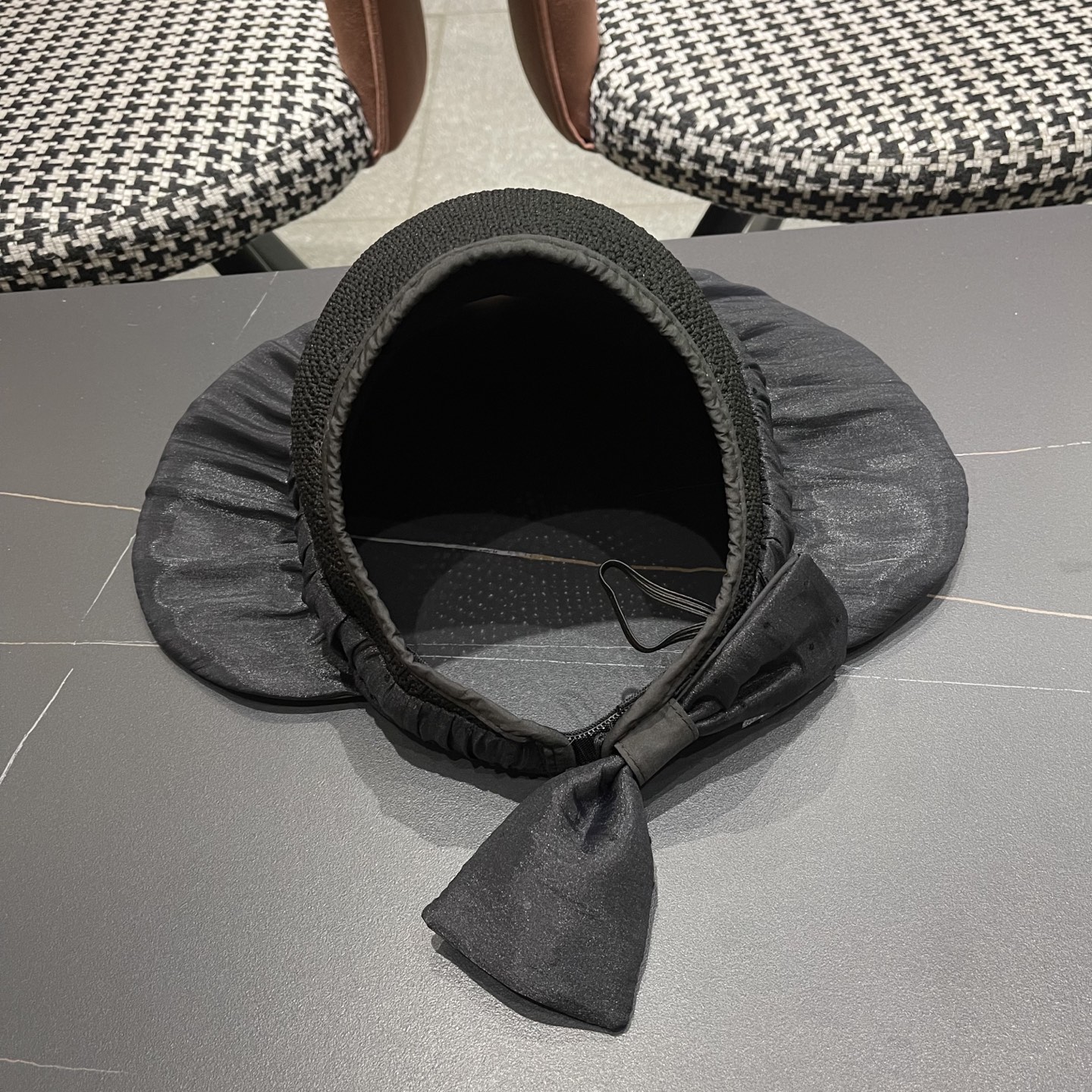  香奈儿CHANEL新款遮阳空顶帽可爱蝴蝶结遮脸防紫外外线太阳帽大檐防晒帽子女夏季