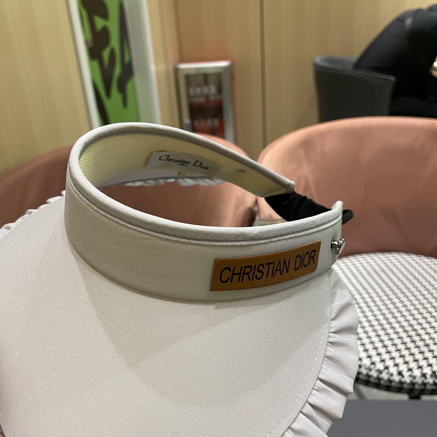  迪奥Dior防晒帽女2025新款夏季户外冰丝大檐透气发箍式防紫外线遮阳空顶帽