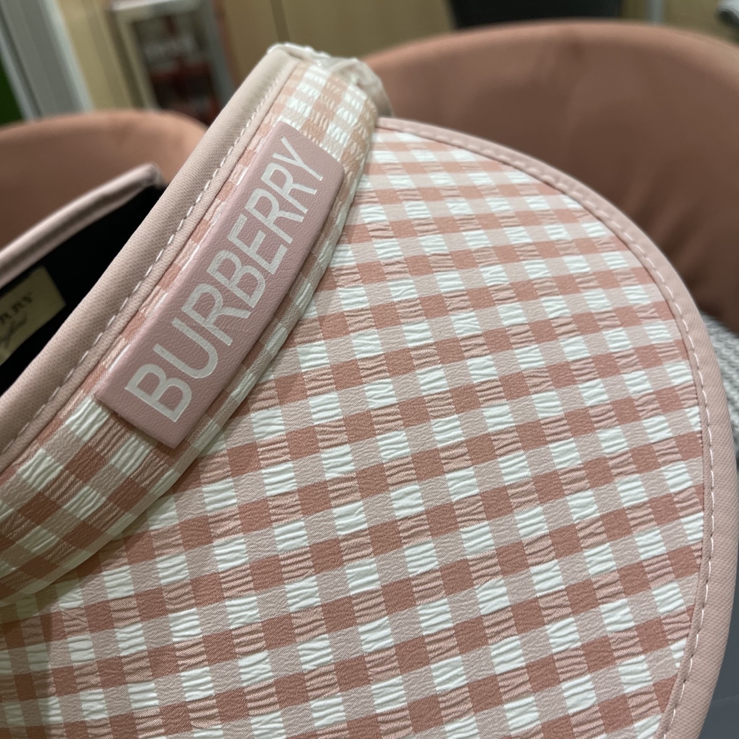  巴宝莉Burberry 大帽檐防晒帽女2025新款千鸟格纹空顶太阳帽夏
季防紫外线遮阳帽子
