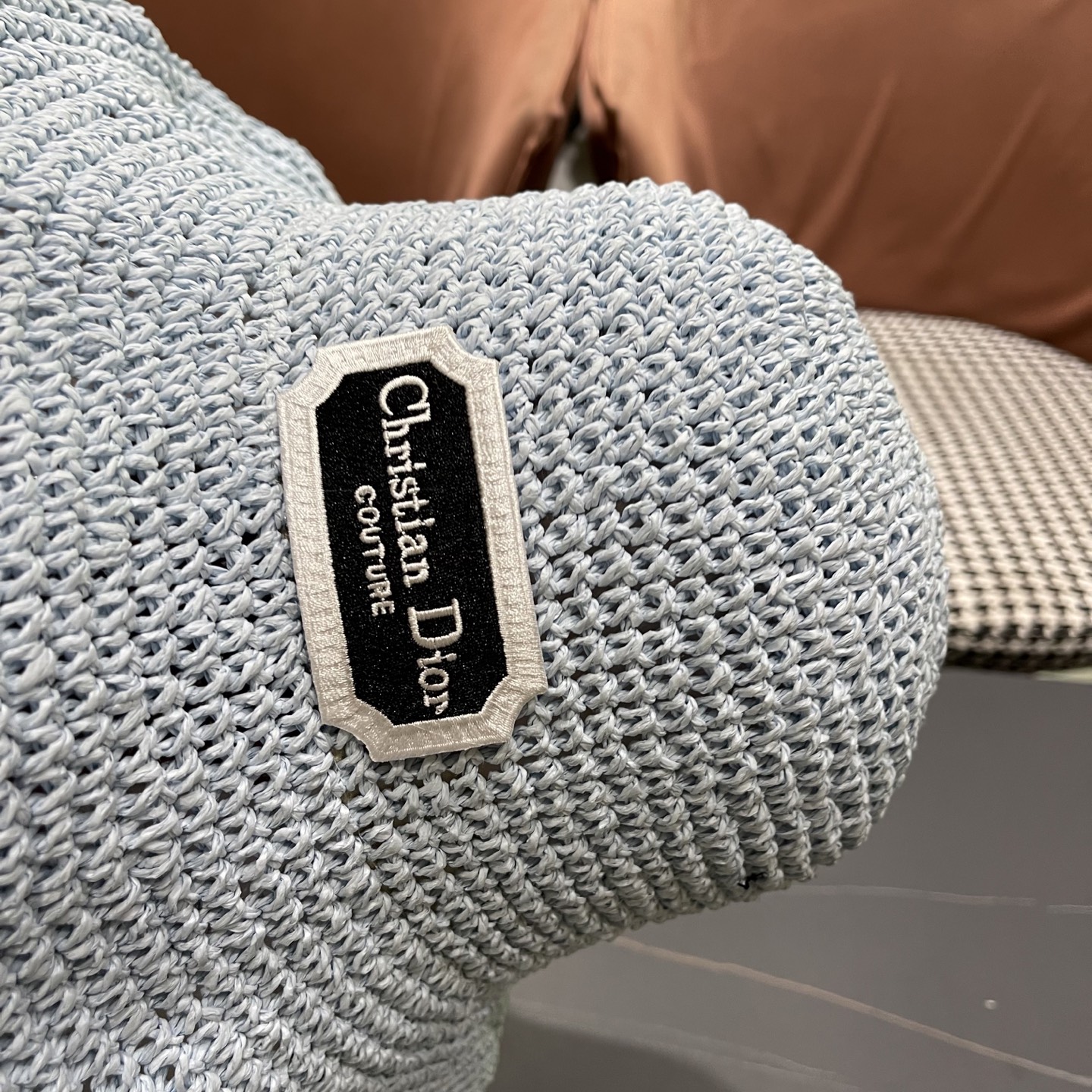  迪奥Dior 2025新款遮阳草帽女夏天海边度假可折叠太阳帽品脸小，手工编织草编渔夫帽子