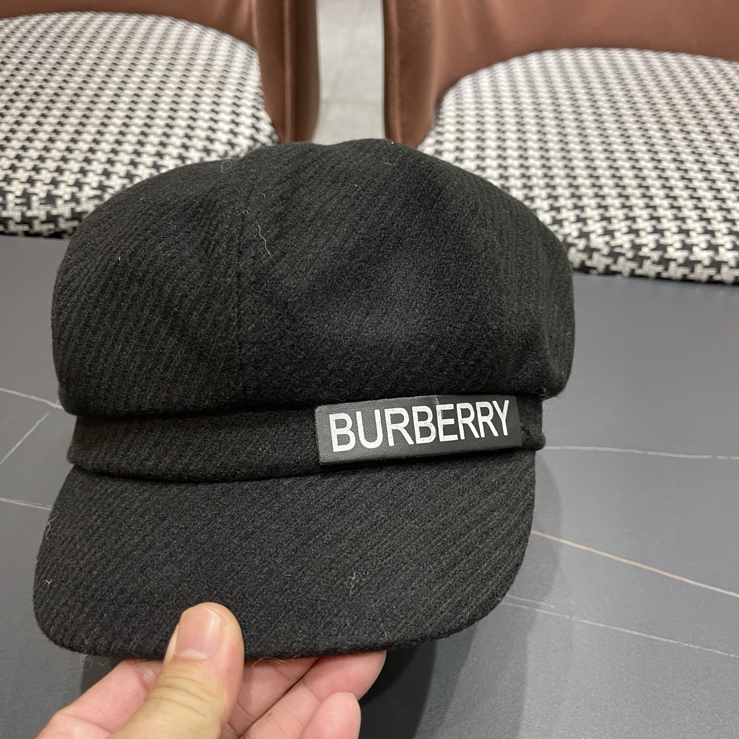  巴宝莉Burberry秋冬贝雷帽兔毛八角帽，时尚配饰，保暖百搭潮牌