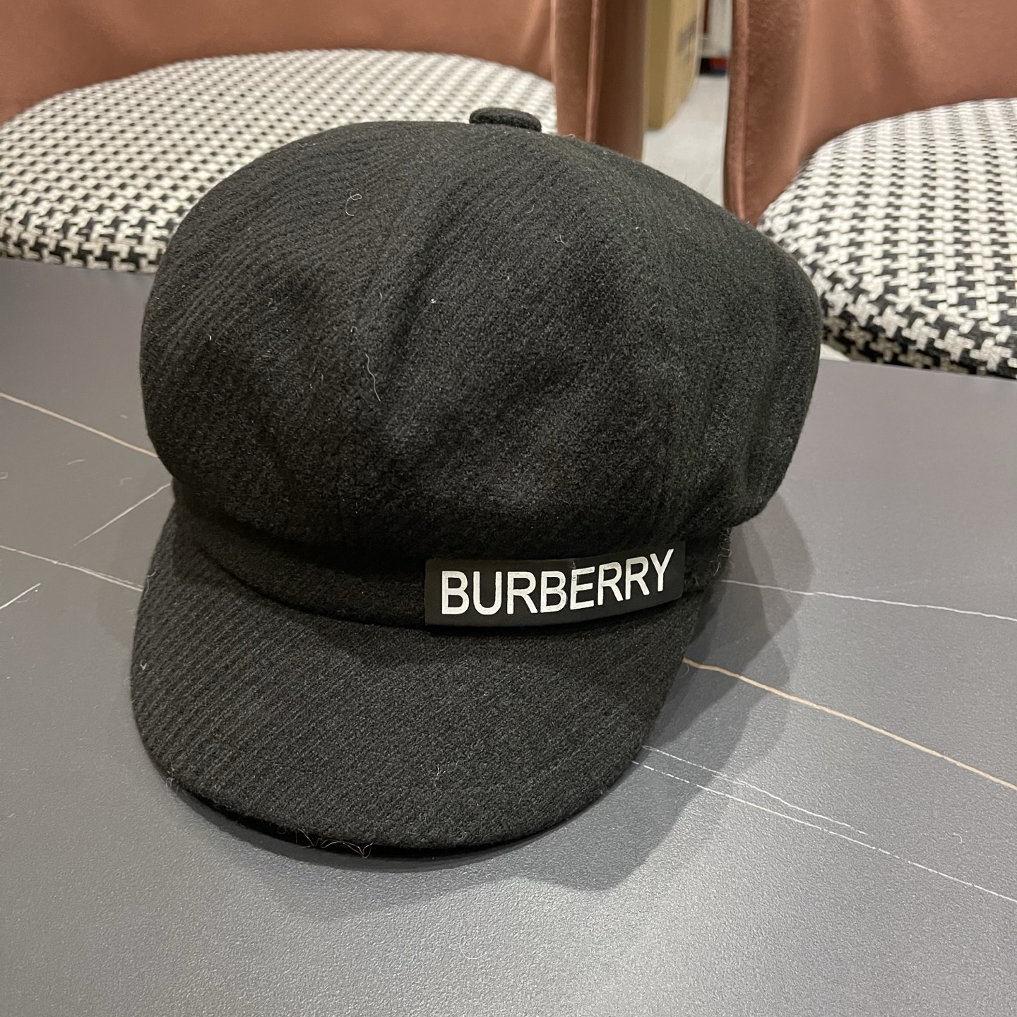  巴宝莉Burberry秋冬贝雷帽兔毛八角帽，时尚配饰，保暖百搭潮牌