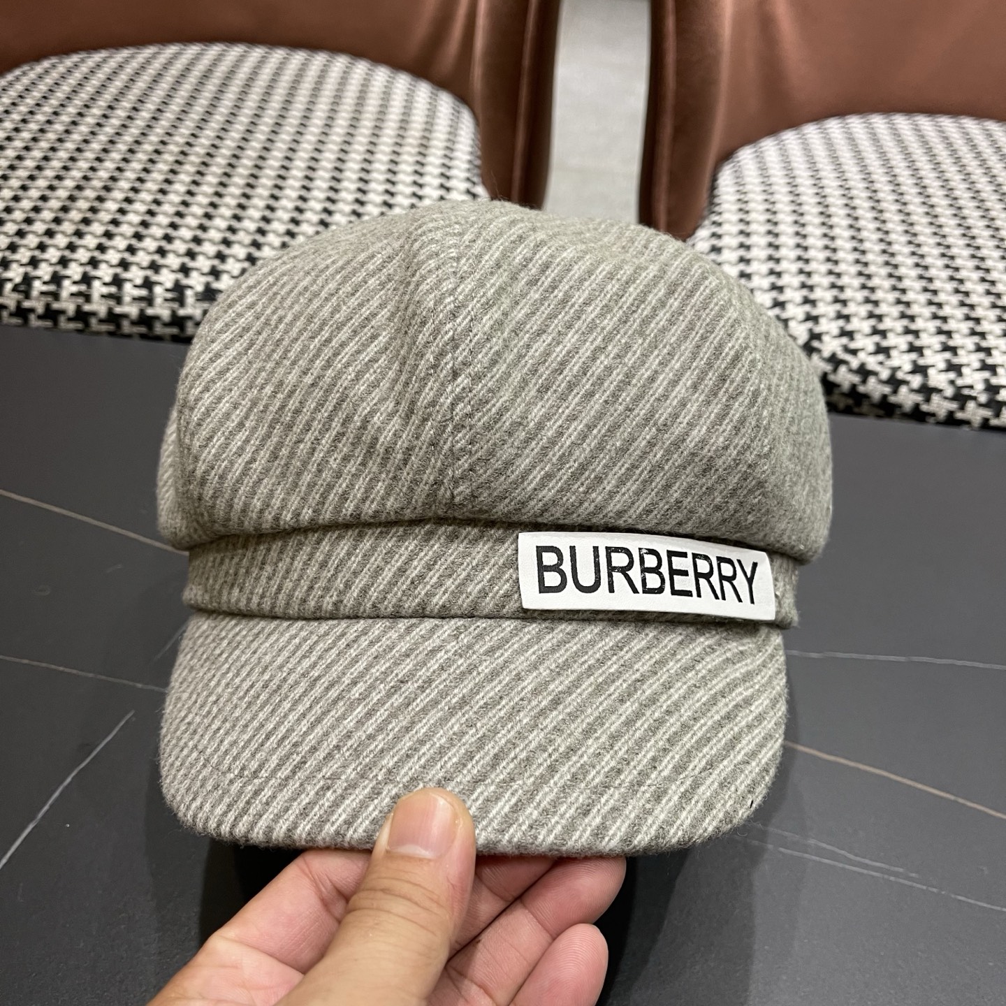  巴宝莉Burberry秋冬贝雷帽兔毛八角帽，时尚配饰，保暖百搭潮牌