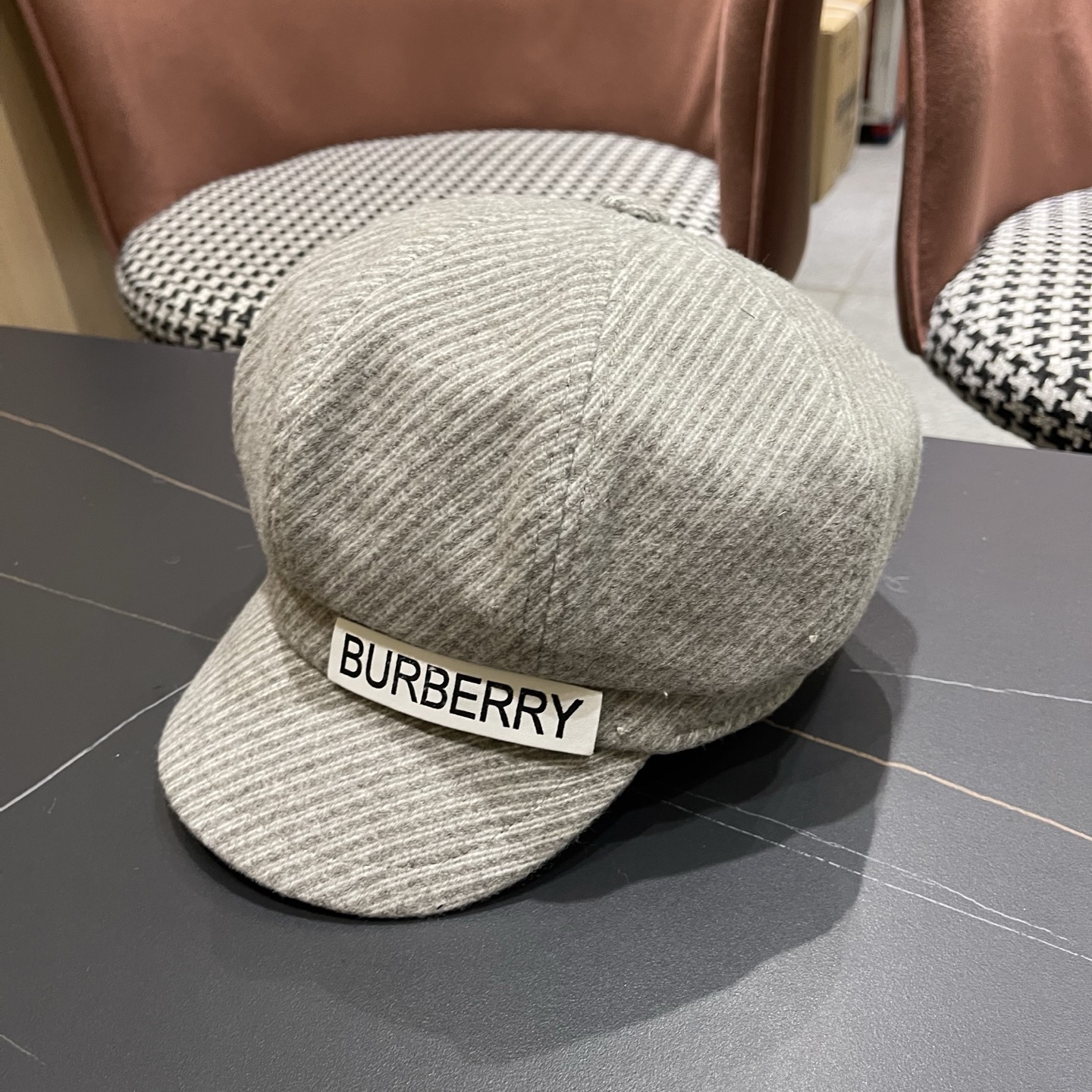  巴宝莉Burberry秋冬贝雷帽兔毛八角帽，时尚配饰，保暖百搭潮牌