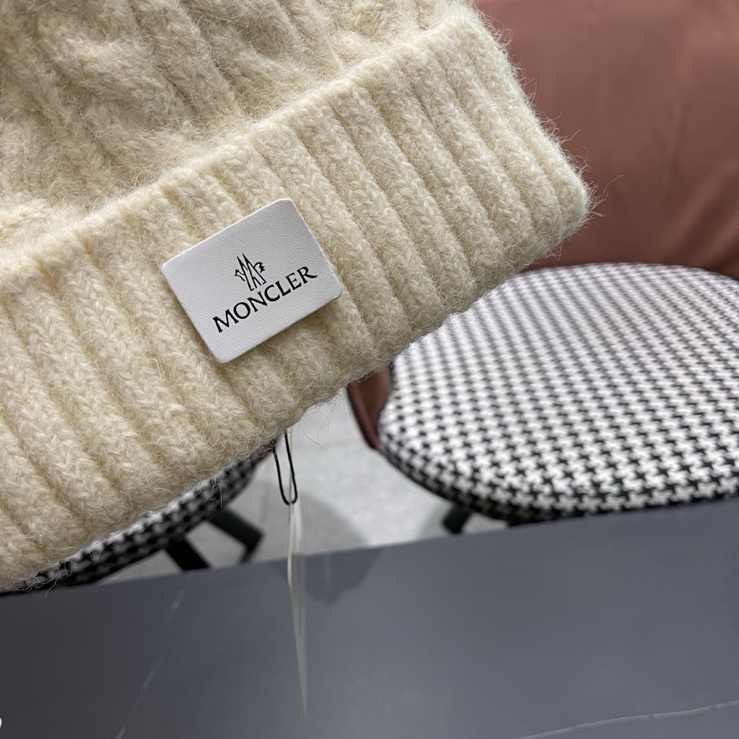  【MONCLER蒙口秋冬加厚加绒边保暖加厚男士针织帽户外护耳毛线帽女