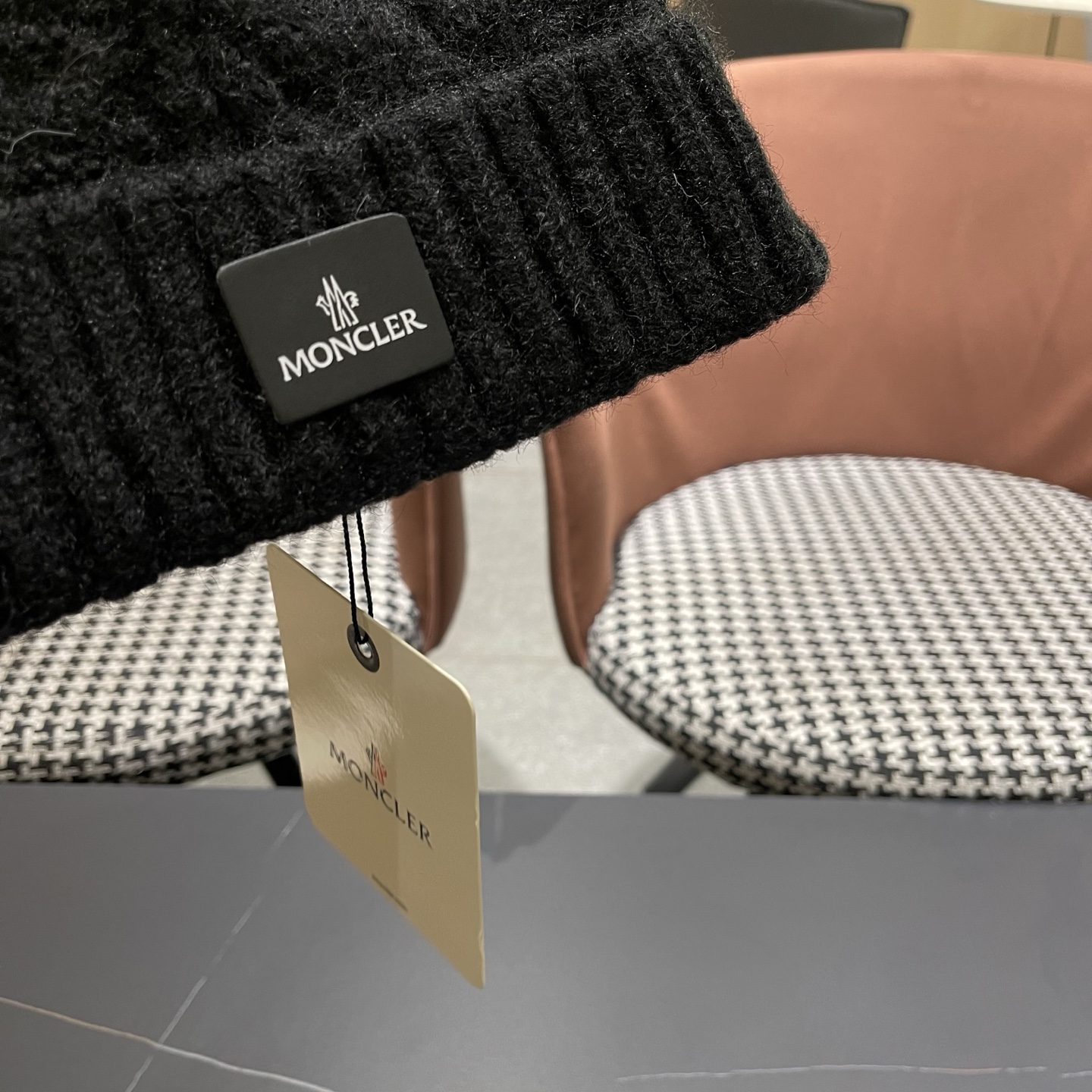  【MONCLER蒙口秋冬加厚加绒边保暖加厚男士针织帽户外护耳毛线帽女