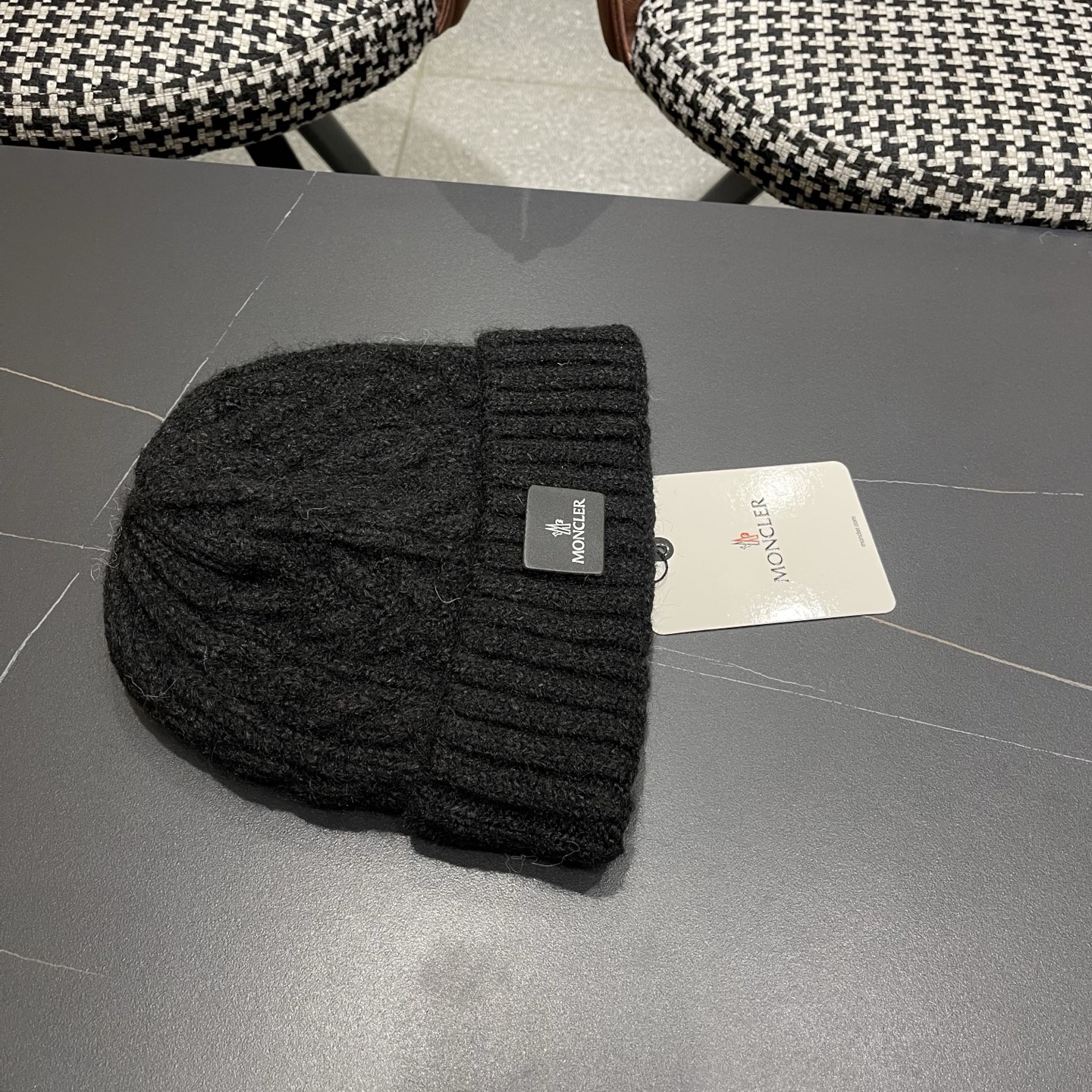  【MONCLER蒙口秋冬加厚加绒边保暖加厚男士针织帽户外护耳毛线帽女