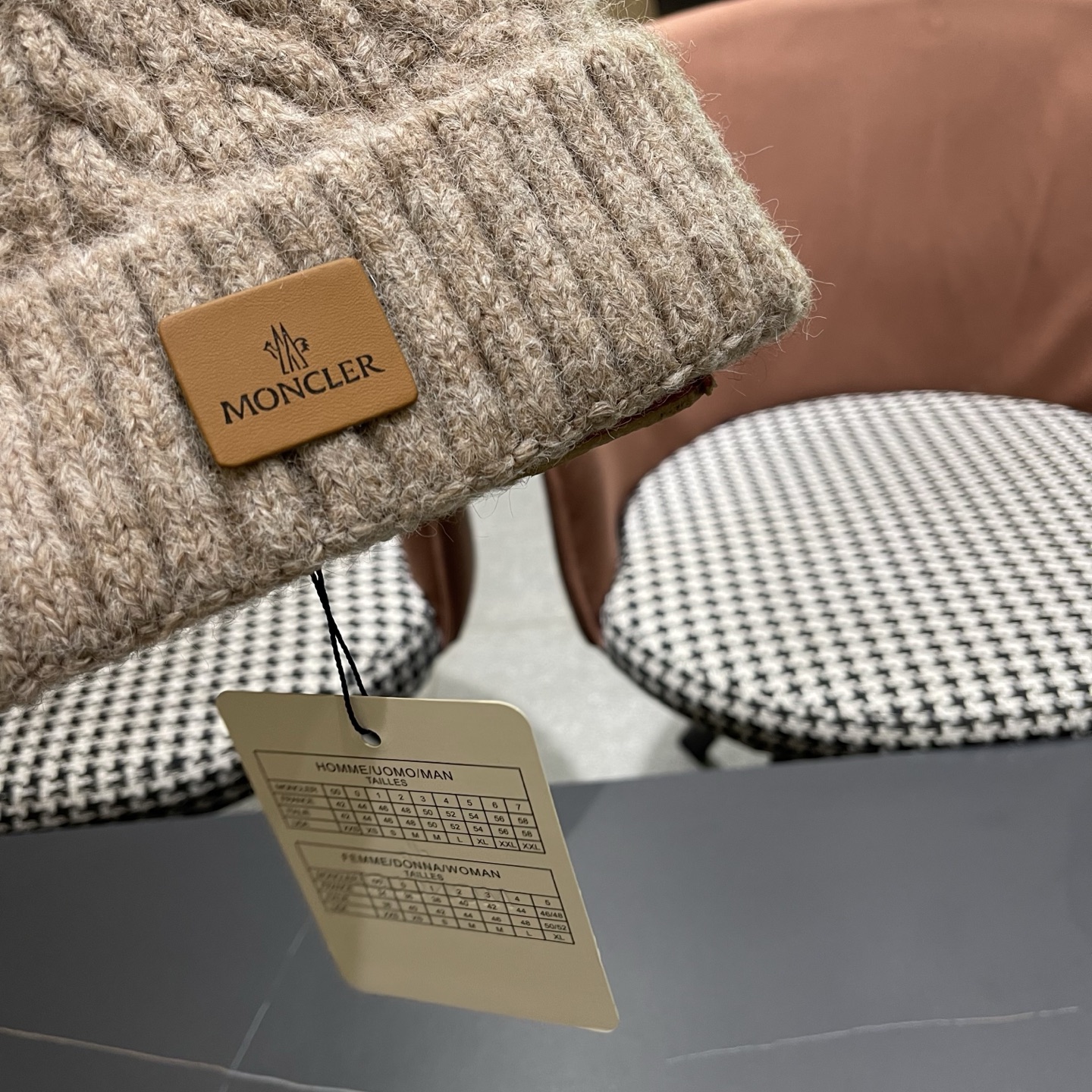  【MONCLER蒙口秋冬加厚加绒边保暖加厚男士针织帽户外护耳毛线帽女