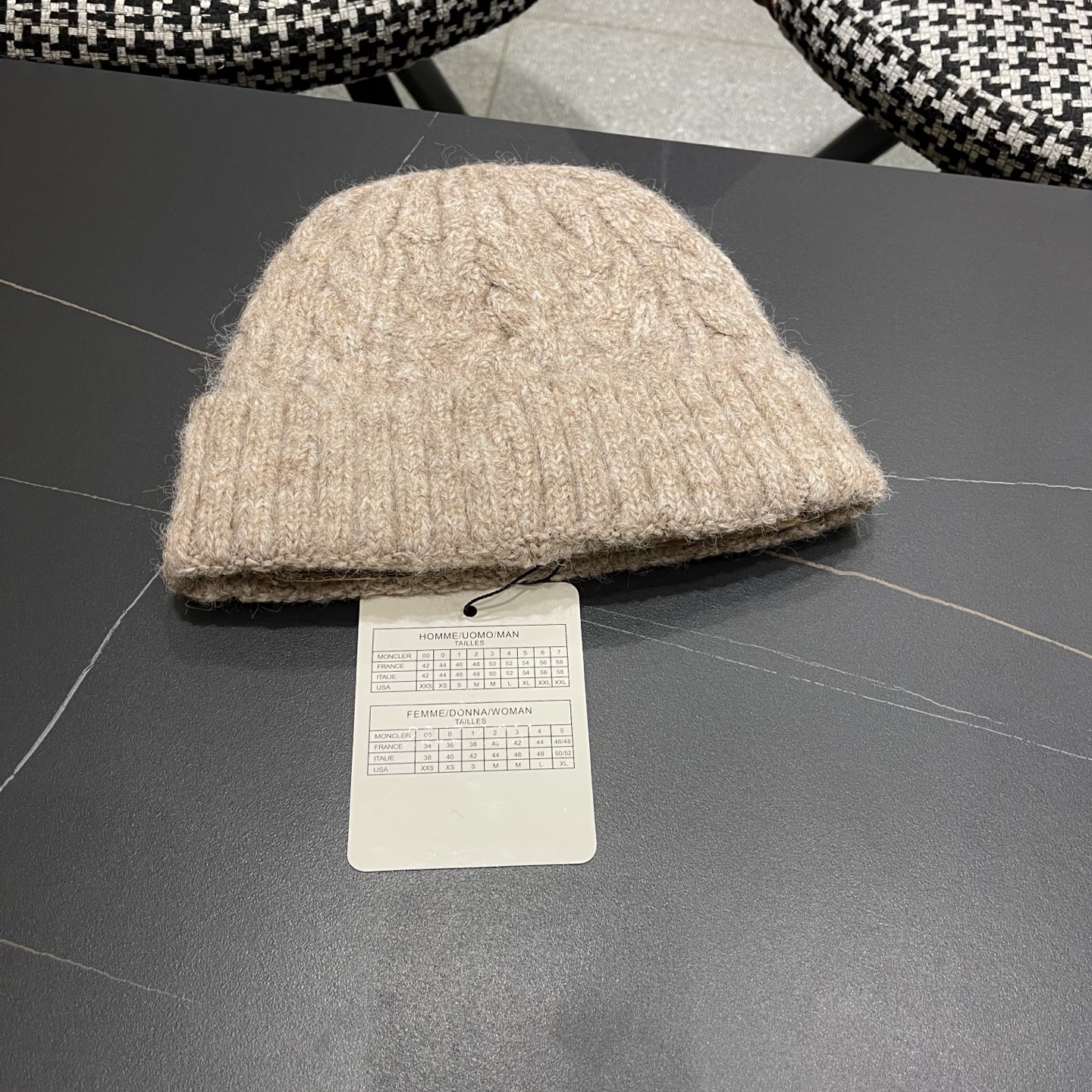  【MONCLER蒙口秋冬加厚加绒边保暖加厚男士针织帽户外护耳毛线帽女