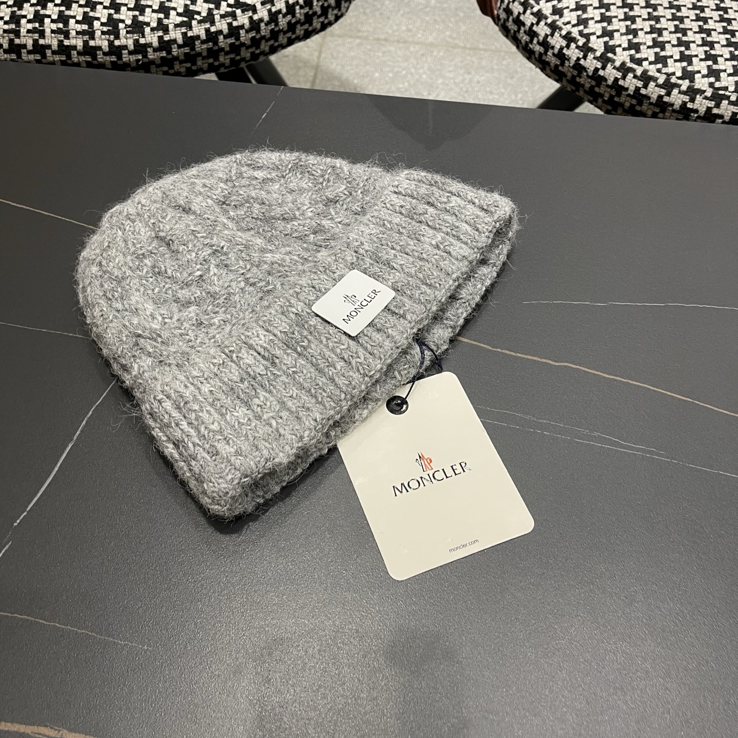  【MONCLER蒙口秋冬加厚加绒边保暖加厚男士针织帽户外护耳毛线帽女