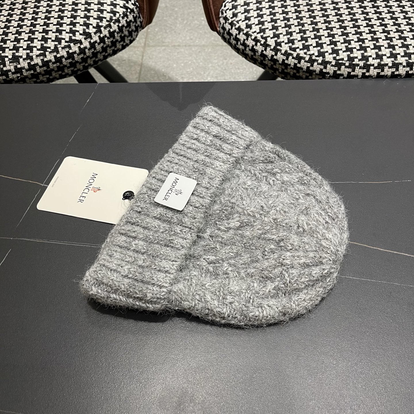  【MONCLER蒙口秋冬加厚加绒边保暖加厚男士针织帽户外护耳毛线帽女