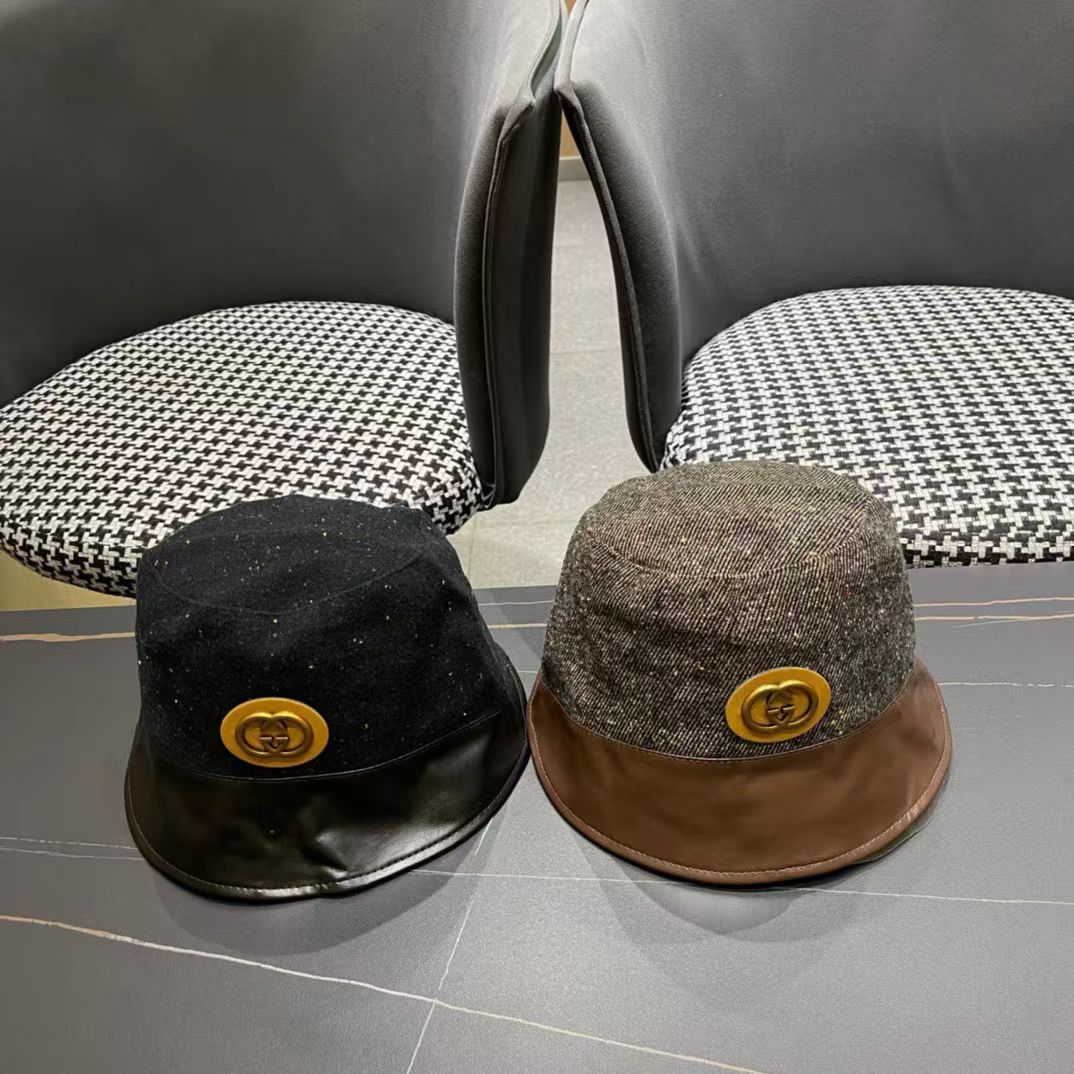  古奇秋新款渔夫帽， 工艺非常精美 高档大气上档次！低调奢华，方便携带！跑量