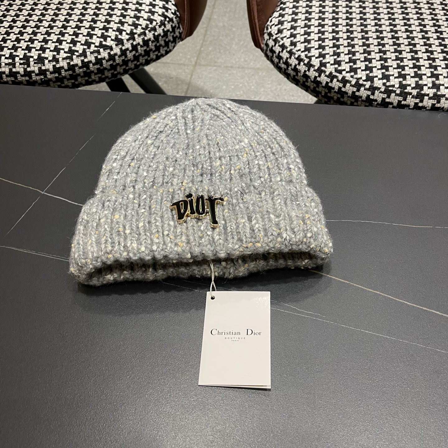  DIOR迪奥针织帽子女冬季复古百搭显脸小毛线帽大头围保暖冷帽