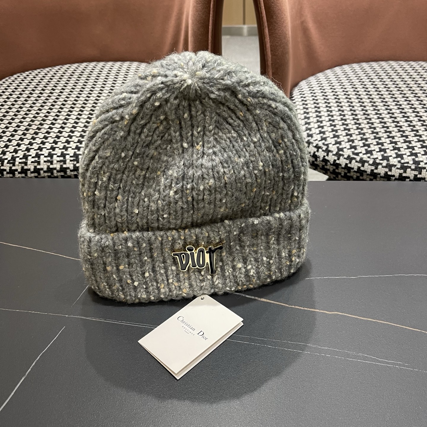 DIOR迪奥针织帽子女冬季复古百搭显脸小毛线帽大头围保暖冷帽