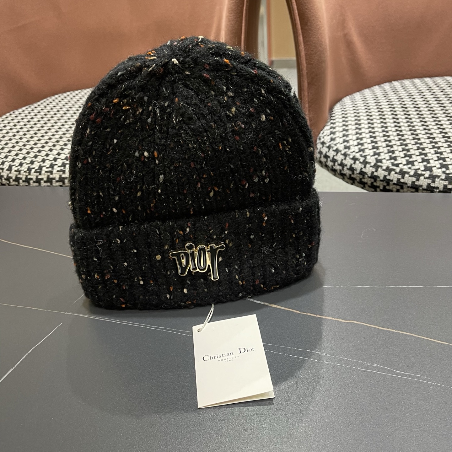  DIOR迪奥针织帽子女冬季复古百搭显脸小毛线帽大头围保暖冷帽