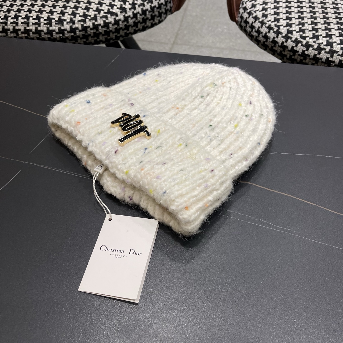  DIOR迪奥针织帽子女冬季复古百搭显脸小毛线帽大头围保暖冷帽