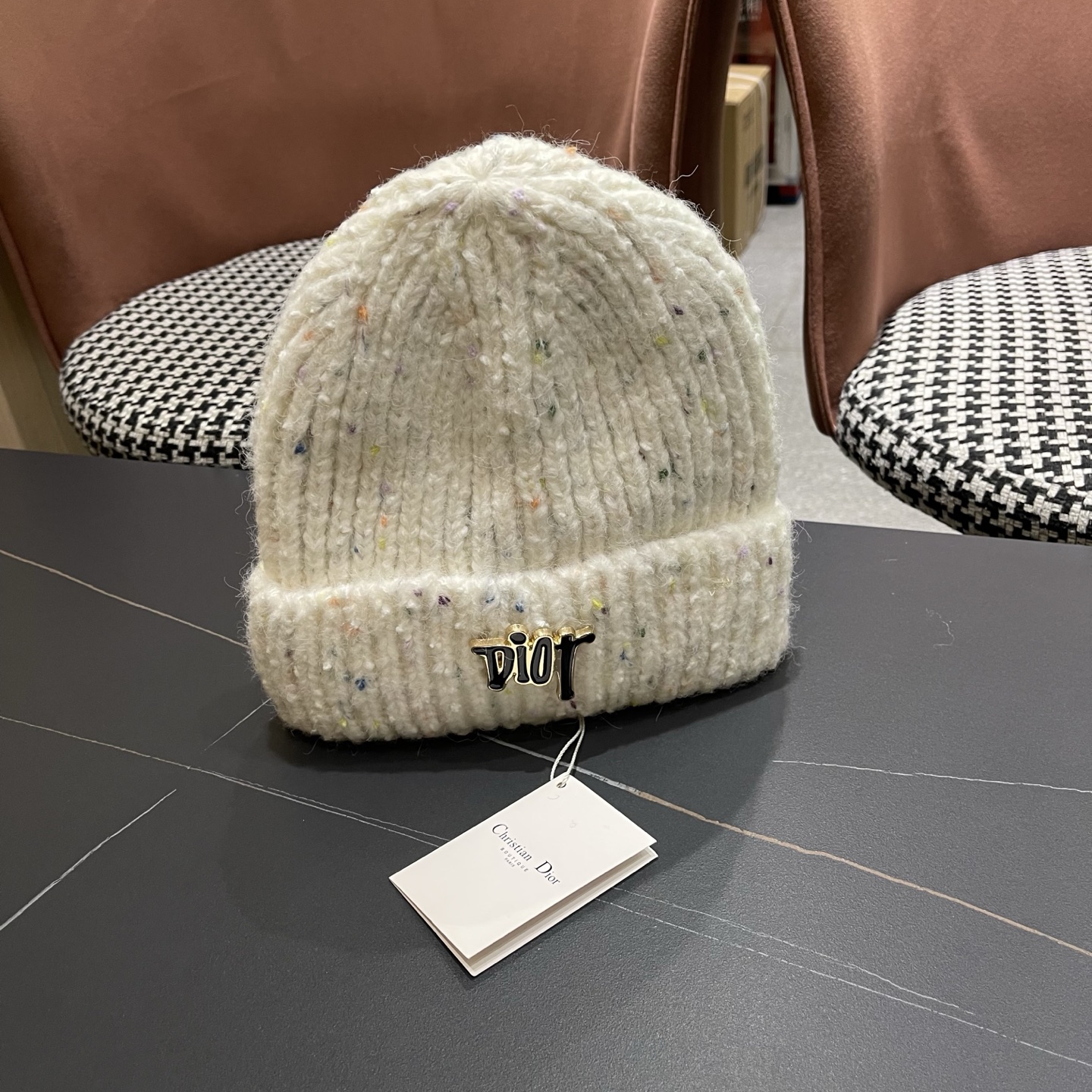  DIOR迪奥针织帽子女冬季复古百搭显脸小毛线帽大头围保暖冷帽