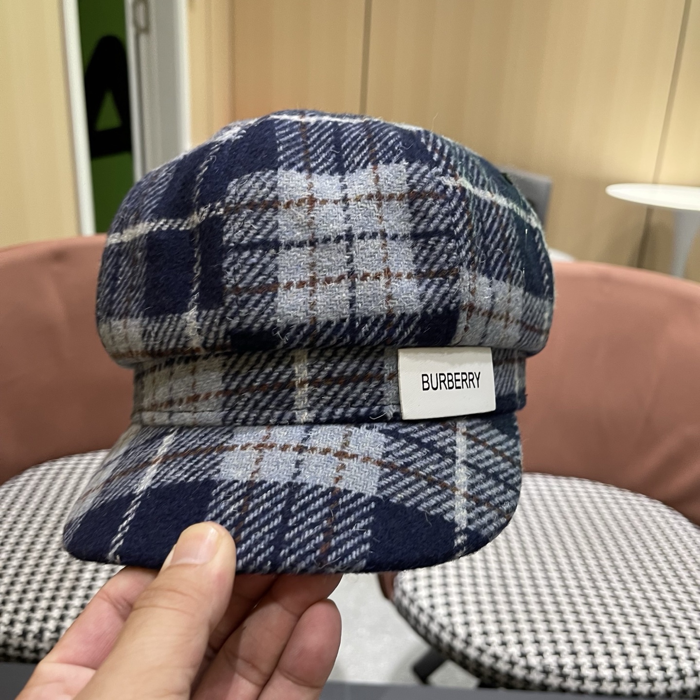  巴宝莉BURBERRY 秋冬季格子八角帽女英伦显脸小复古鸭舌贝雷帽学生画家报童帽百搭