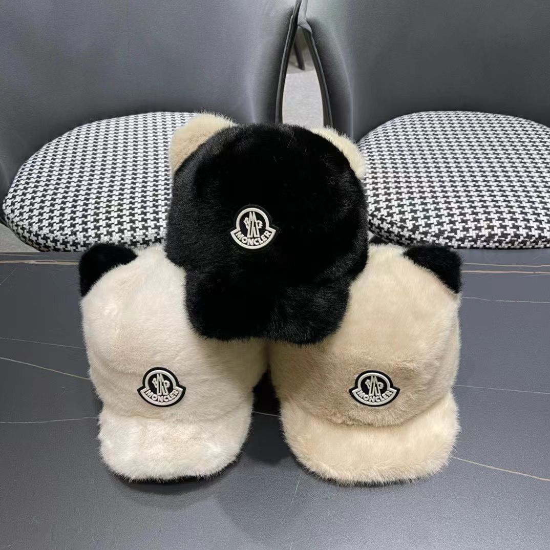 MONCLER蒙口帽子女冬季新款耳朵帽皮草加厚保暖鸭舌帽休闲逛街百搭棒球帽