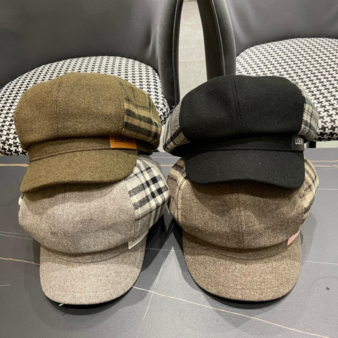  罗意威 loewe八角贝雷帽女新款秋冬韩系报童帽显脸小鸭舌画家帽子