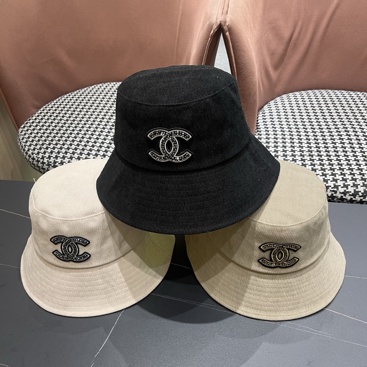  香奈儿2025早秋冬款渔夫帽女防紫外线遮阳帽大头围太阳盆帽潮