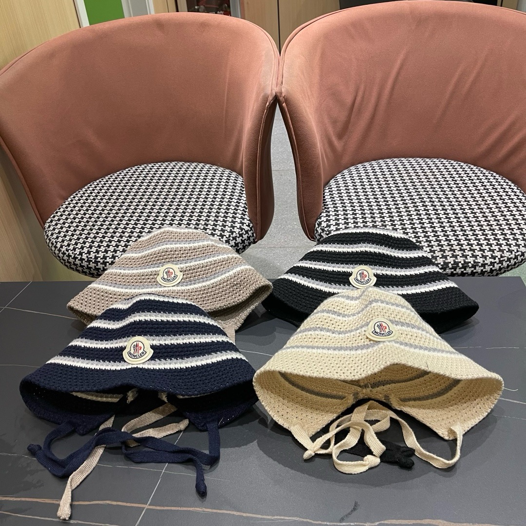  蒙囗 早秋新款条纹渔夫帽女韩版高级感百搭时尚显脸小盆帽遮阳帽防晒帽