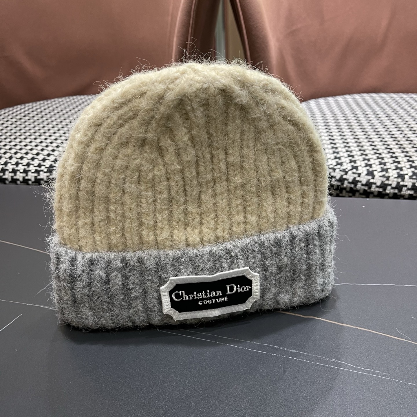  DIOR迪奥2025新款针织帽子女冬季复古百搭显脸小毛线帽大头围保暖冷帽