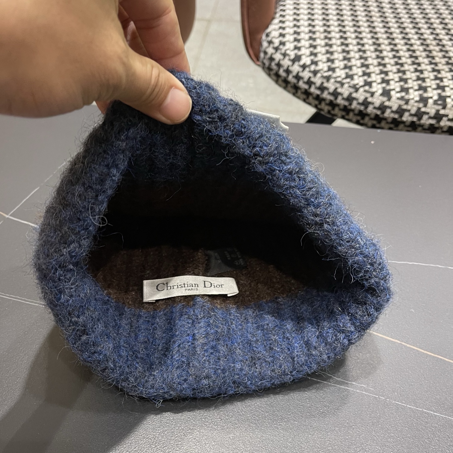  DIOR迪奥2025新款针织帽子女冬季复古百搭显脸小毛线帽大头围保暖冷帽