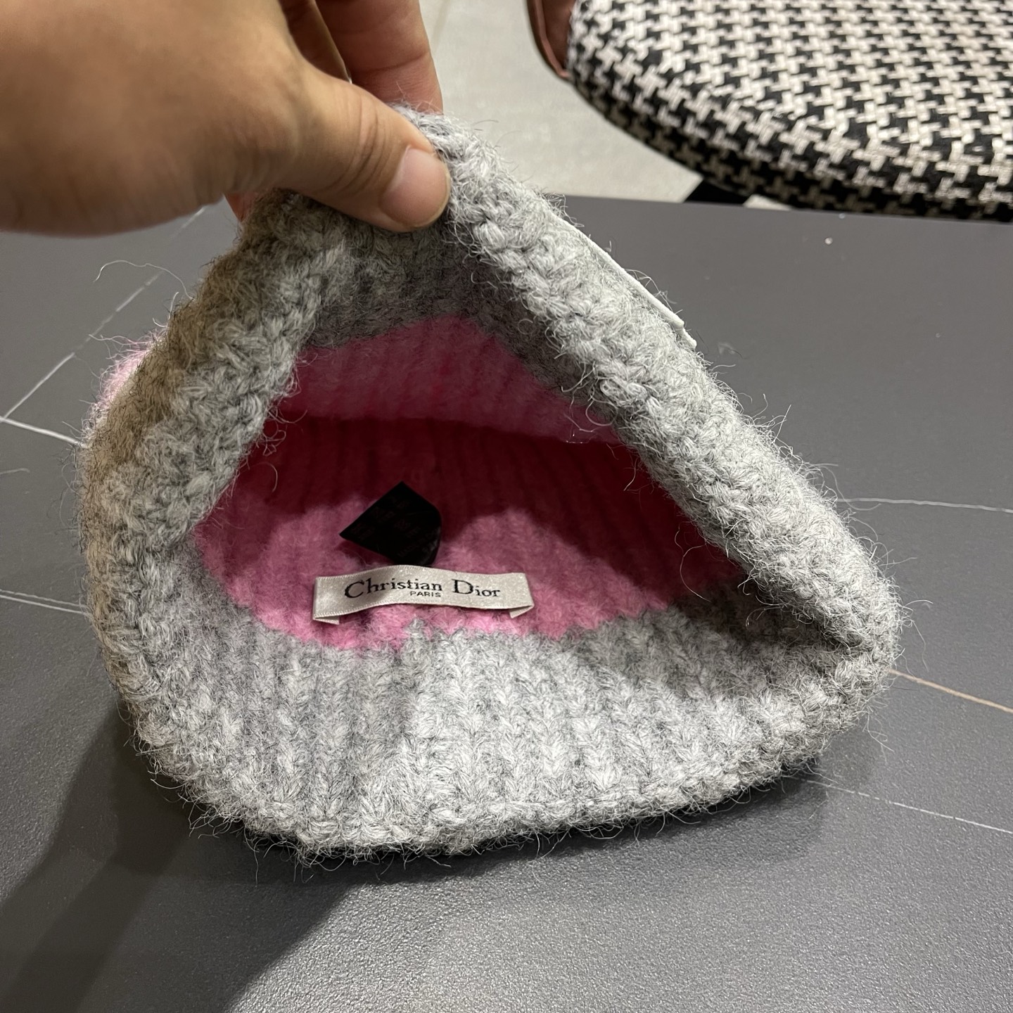  DIOR迪奥2025新款针织帽子女冬季复古百搭显脸小毛线帽大头围保暖冷帽