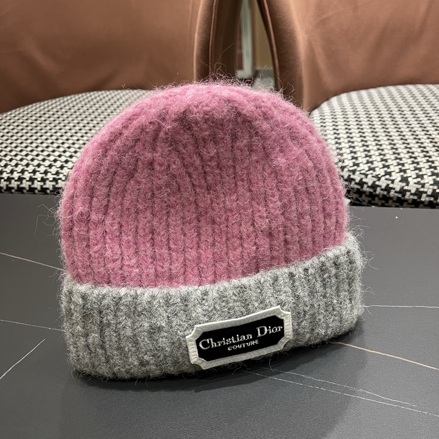  DIOR迪奥2025新款针织帽子女冬季复古百搭显脸小毛线帽大头围保暖冷帽