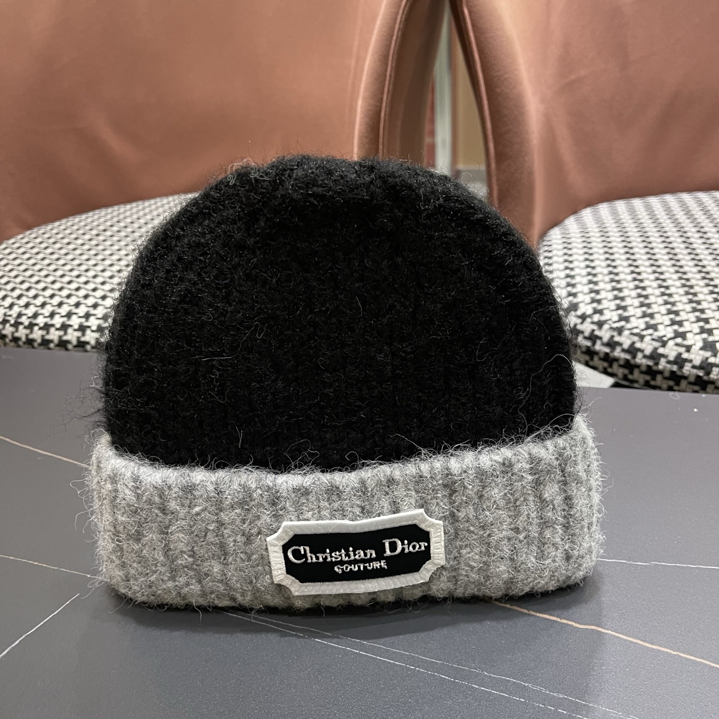  DIOR迪奥2025新款针织帽子女冬季复古百搭显脸小毛线帽大头围保暖冷帽