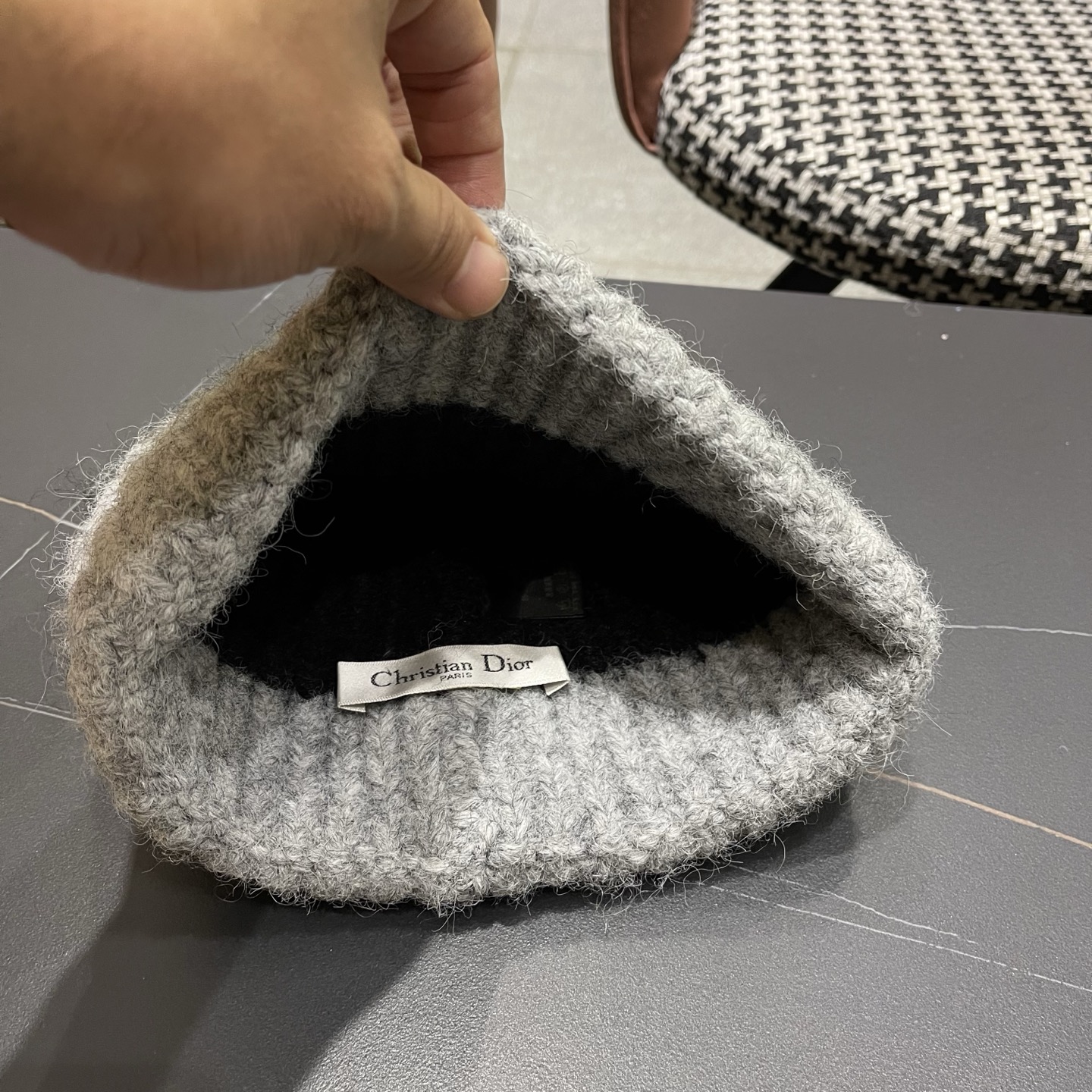  DIOR迪奥2025新款针织帽子女冬季复古百搭显脸小毛线帽大头围保暖冷帽