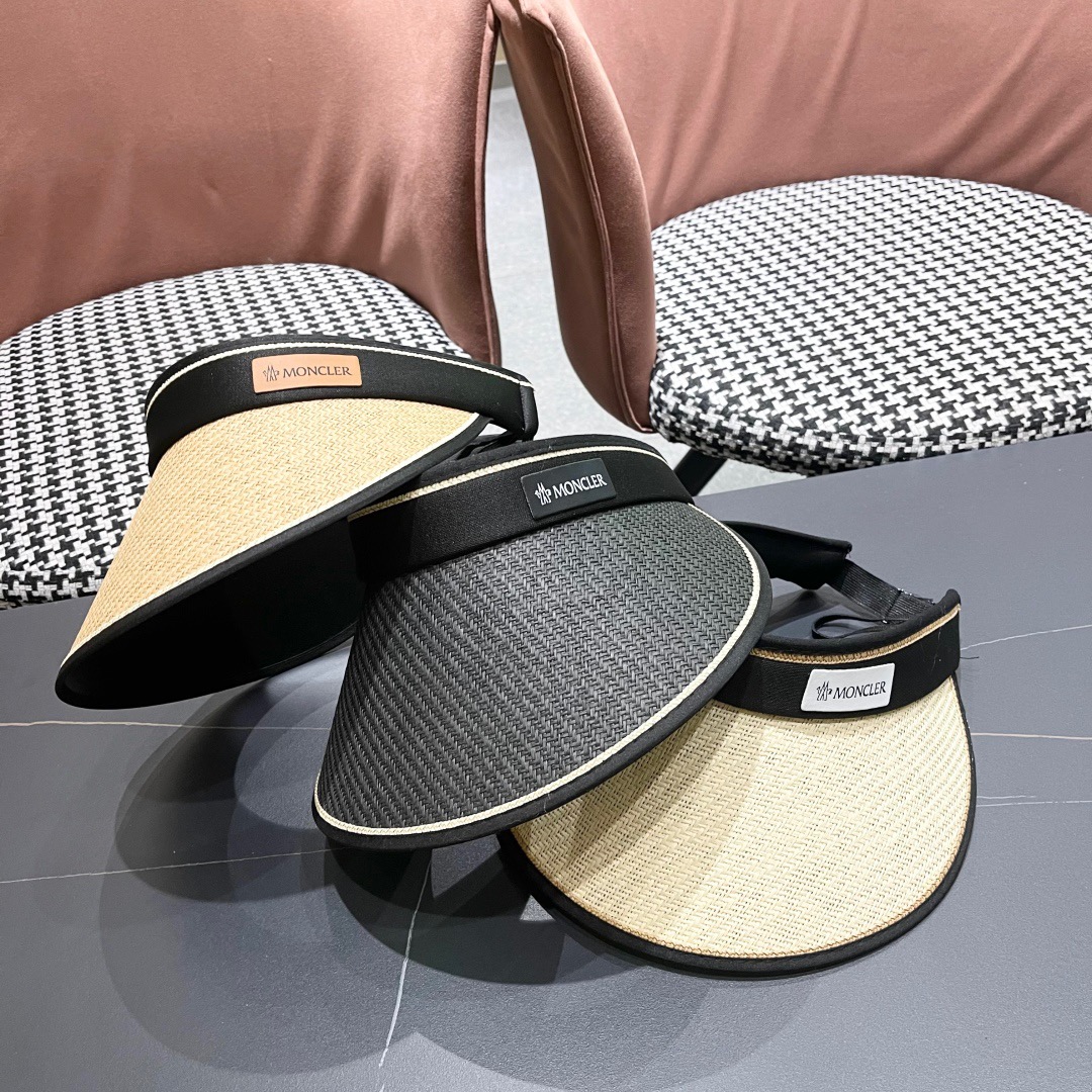 Moncler蒙口 洋气百搭空顶草帽夏防紫外线大帽檐遮阳帽女