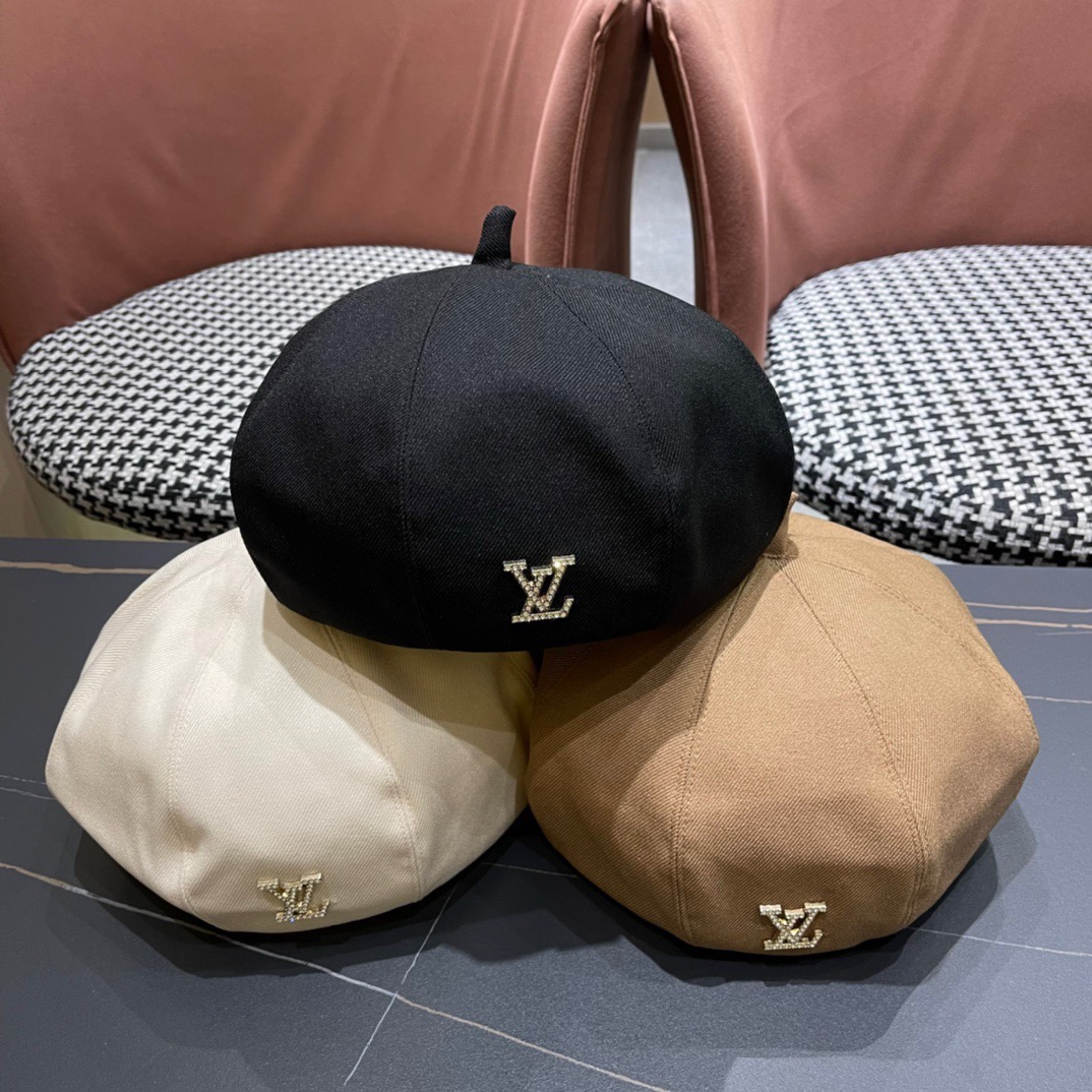 上新！路易威登 LouisVuitton新款八角帽女款春夏贝雷帽