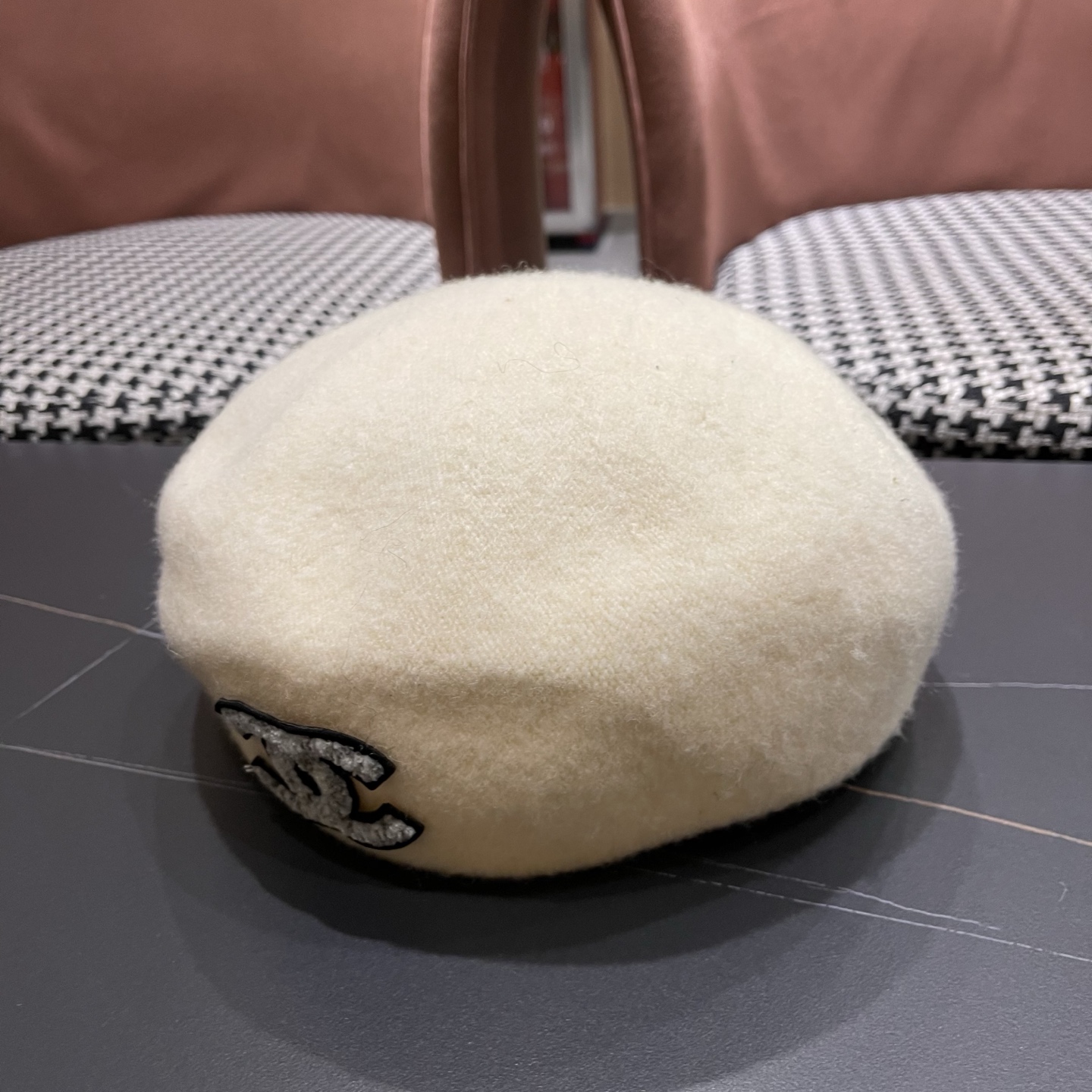 Chanel香奈儿新款贝雷帽，兔毛羊毛面料，小香风高级定制，女神必备，头围57cm