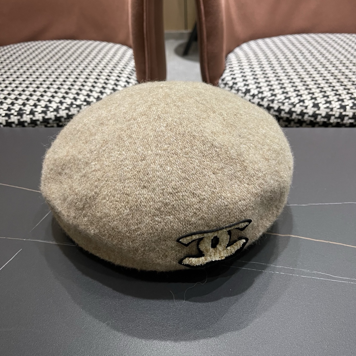 Chanel香奈儿新款贝雷帽，兔毛羊毛面料，小香风高级定制，女神必备，头围57cm