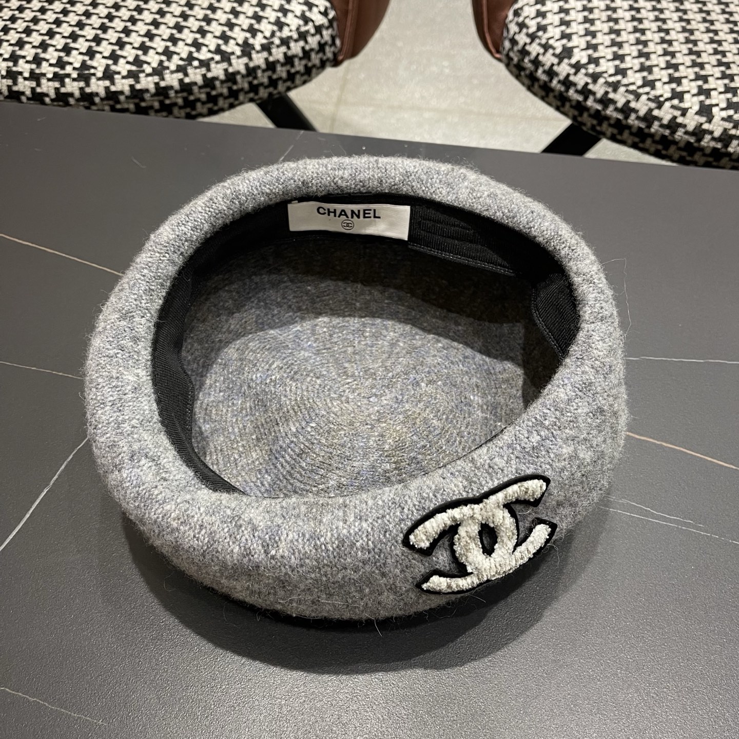 Chanel香奈儿新款贝雷帽，兔毛羊毛面料，小香风高级定制，女神必备，头围57cm