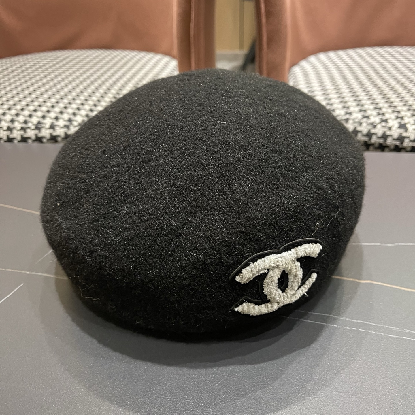 Chanel香奈儿新款贝雷帽，兔毛羊毛面料，小香风高级定制，女神必备，头围57cm